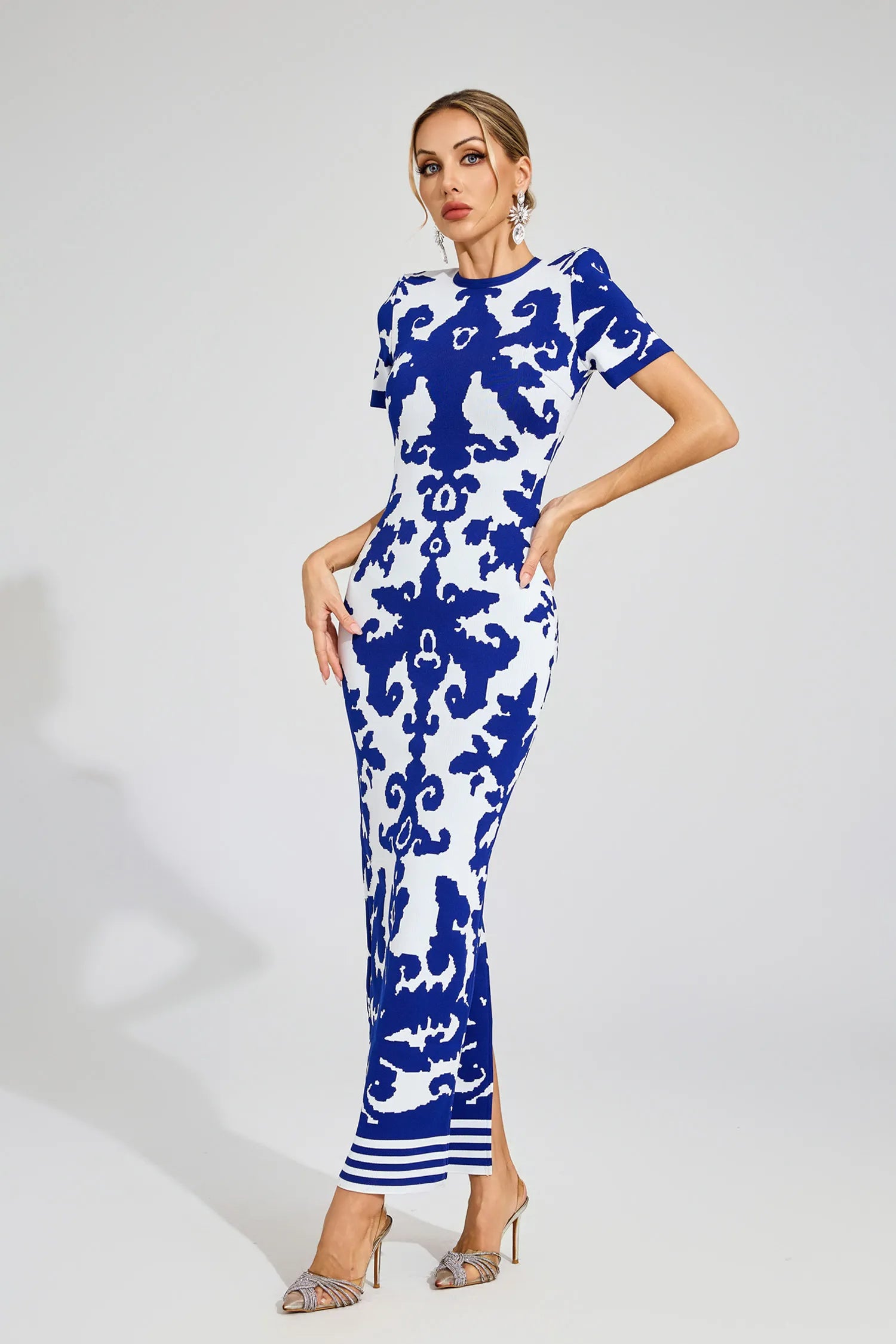 Marilyn Blue Bandage Maxi Dress