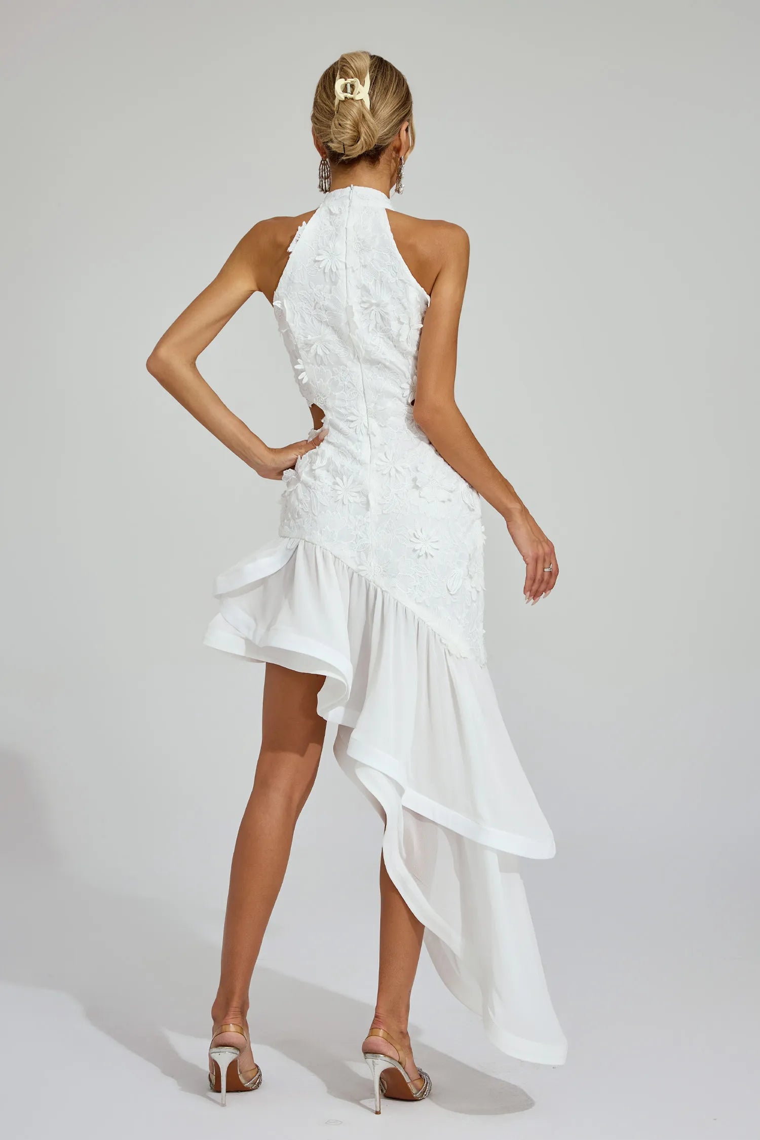 Faustina White Lace Cut Out Maxi Dress