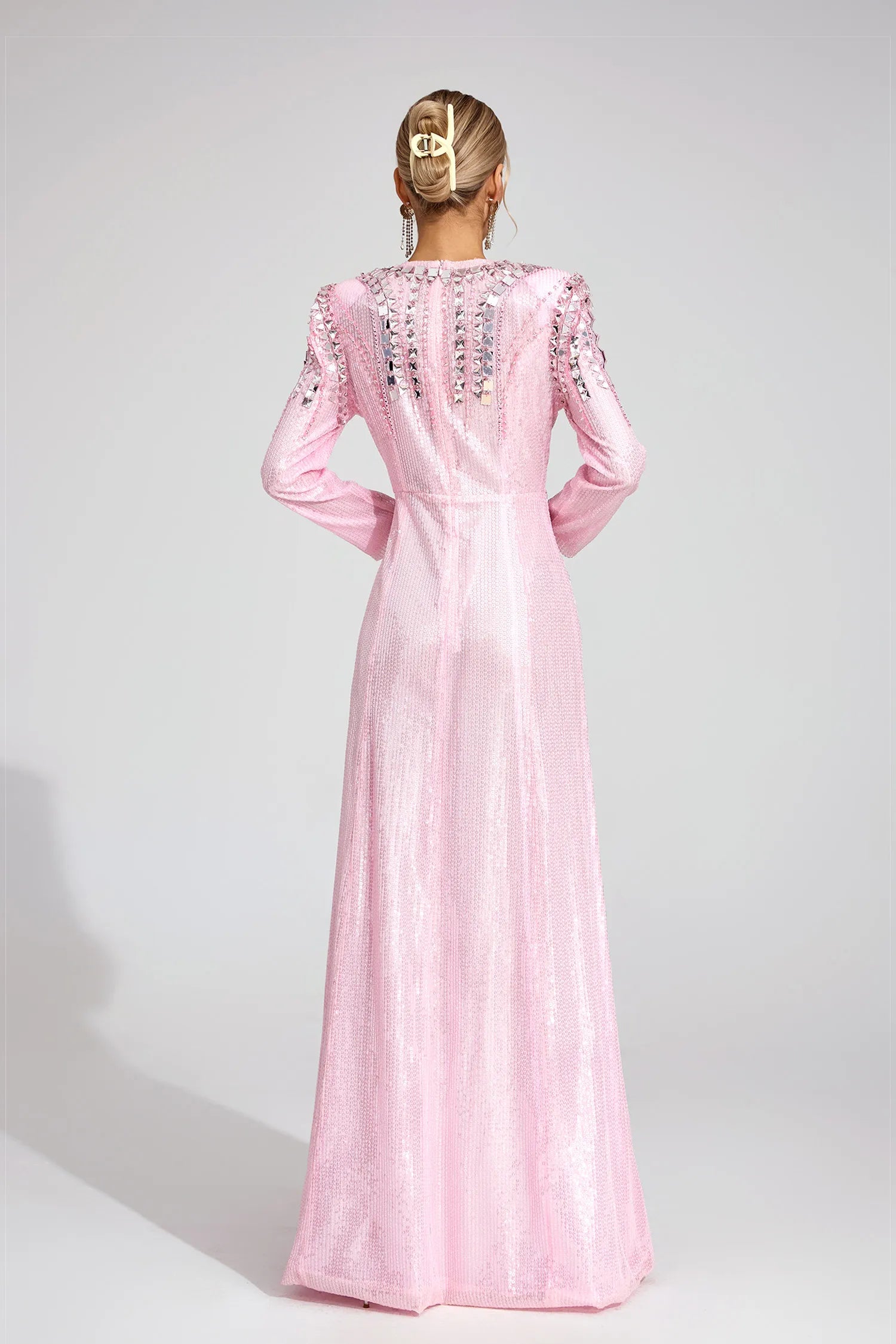 Pauline Pink Sequined Maxi Dress