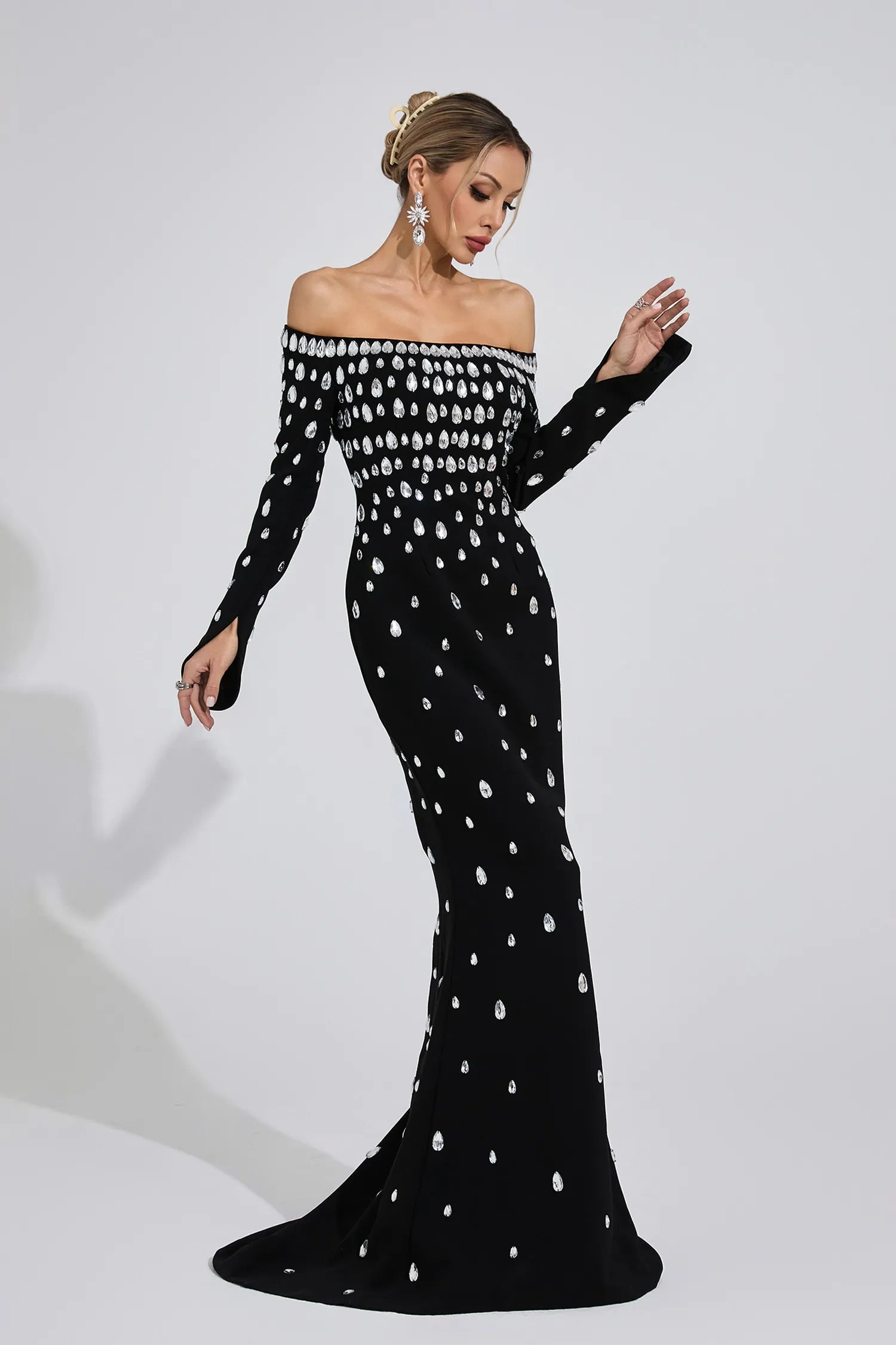 Nysera Black Diamond Maxi Dress