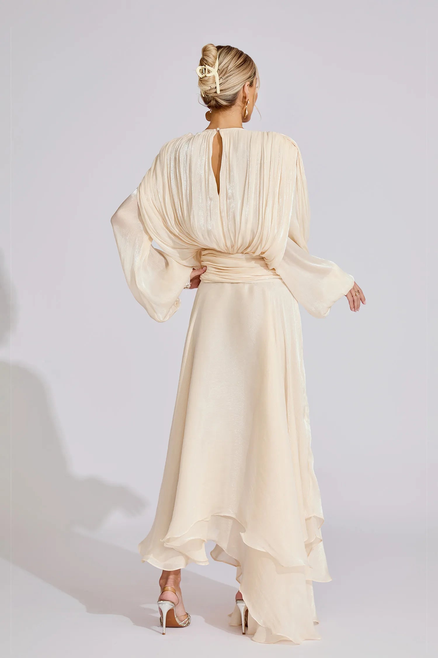 Yvette Pleated Ruffled Maxi Dress