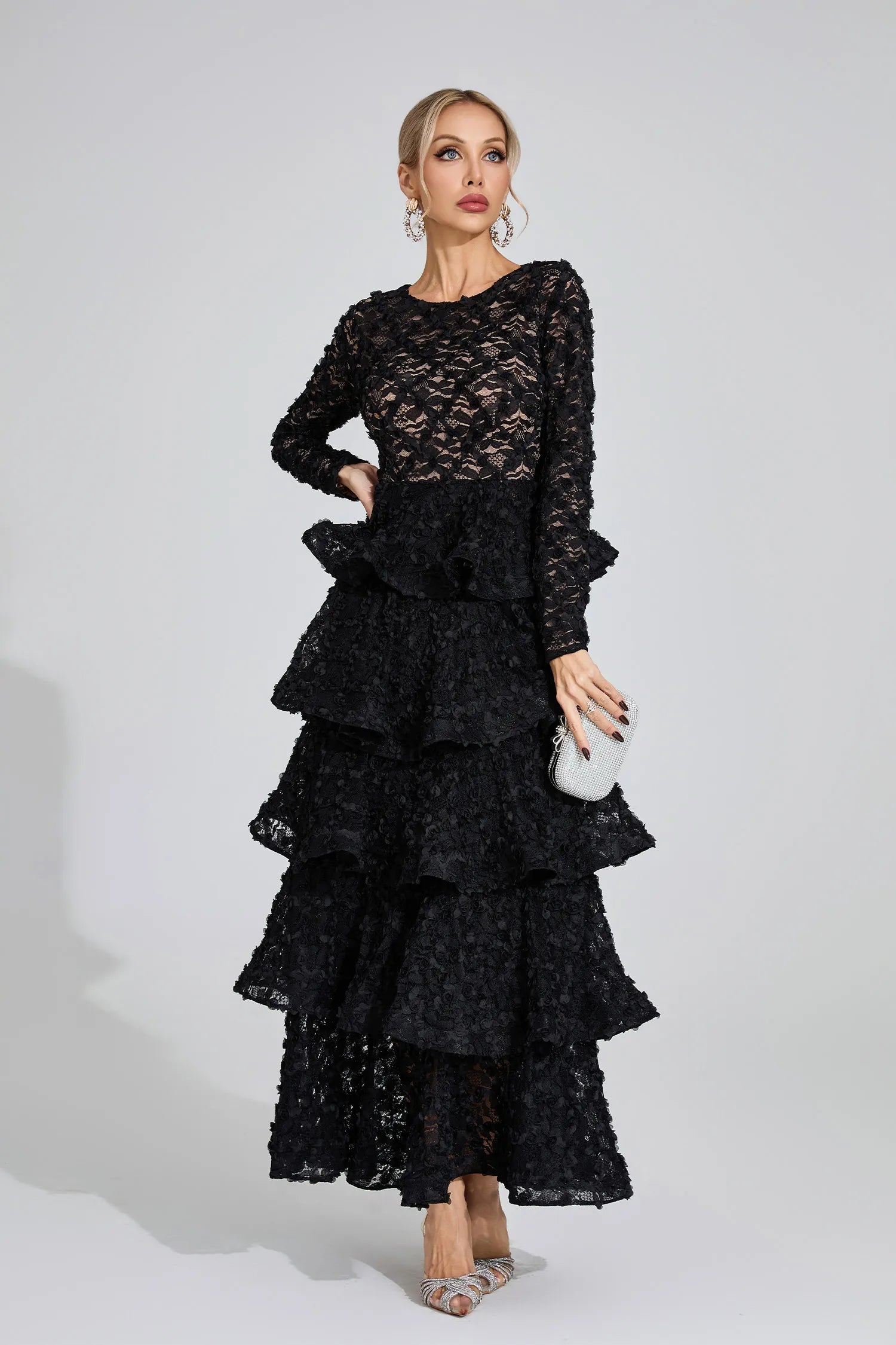 Peyton Black Tiered Maxi Dress