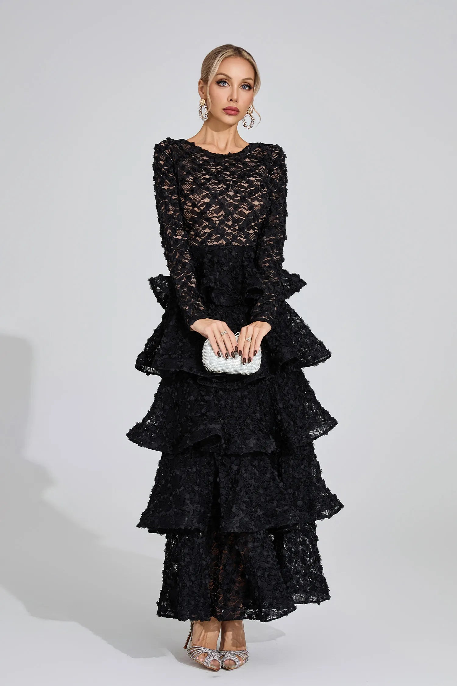 Peyton Black Tiered Maxi Dress