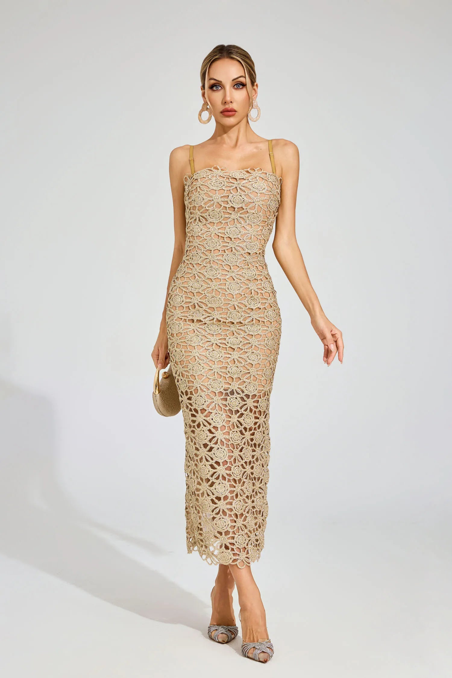 Patricia Champagne Slip Maxi Dress