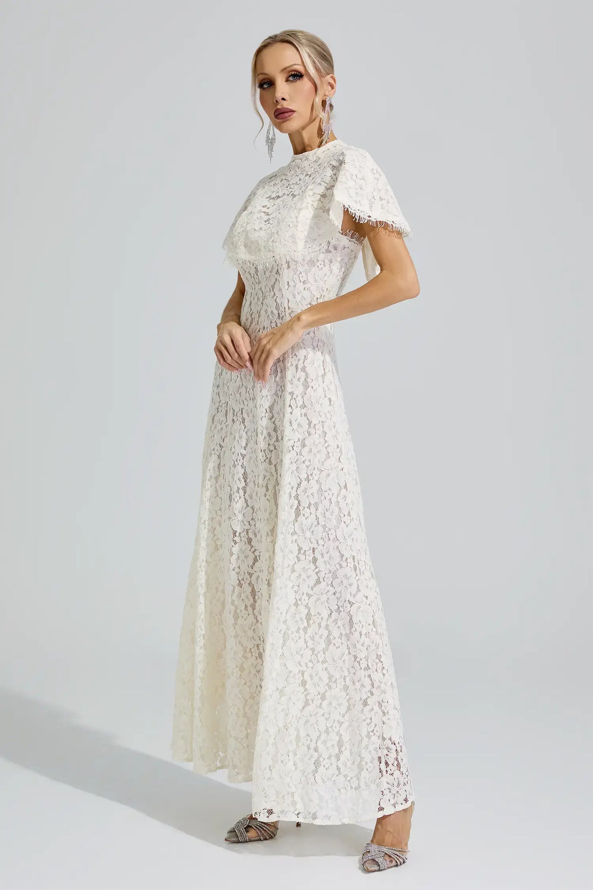 Catalina Apricot Lace Maxi Dress