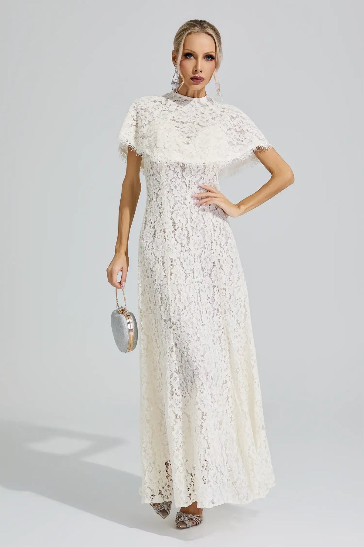 Catalina Apricot Lace Maxi Dress