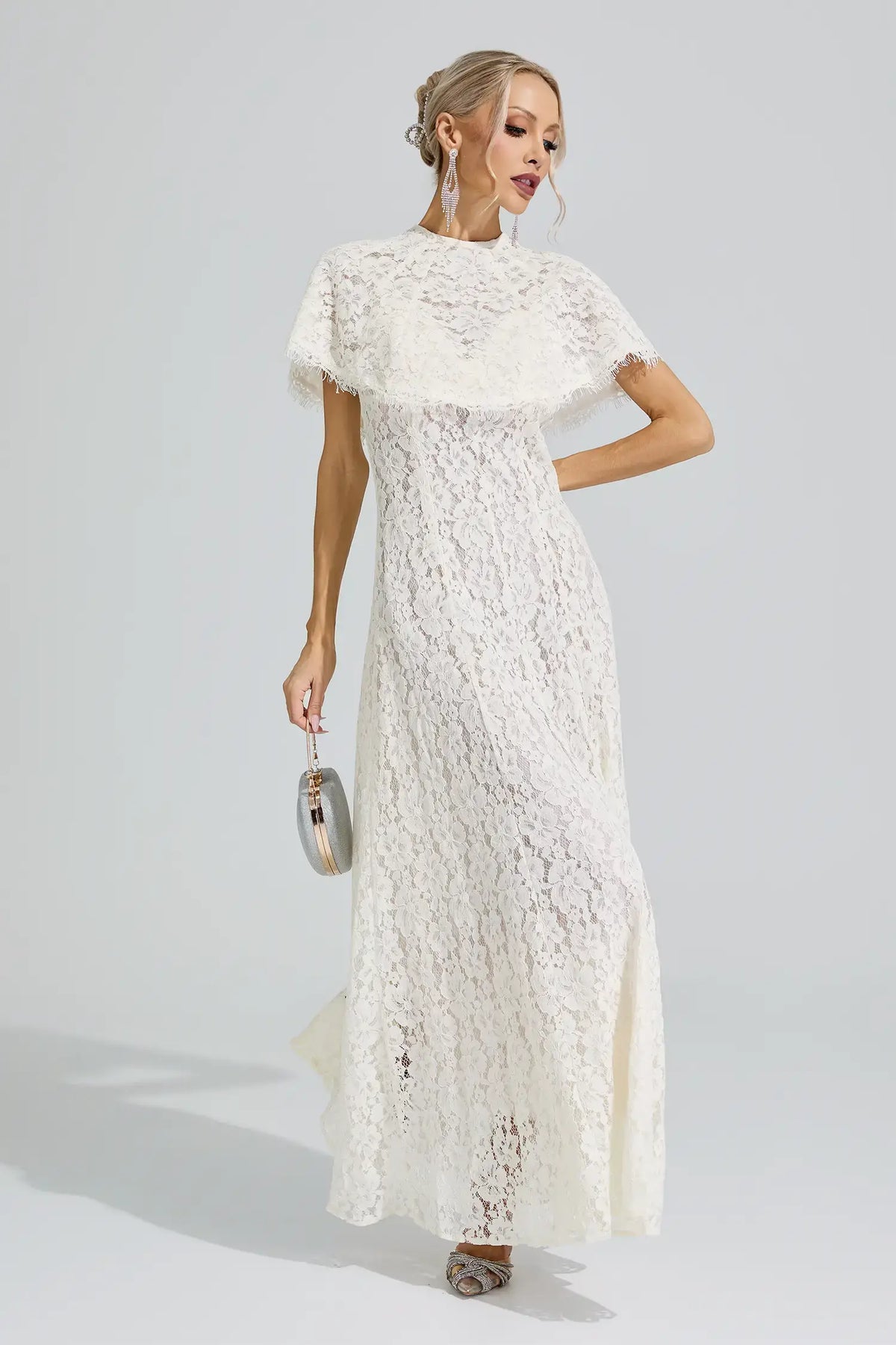 Catalina Apricot Lace Maxi Dress