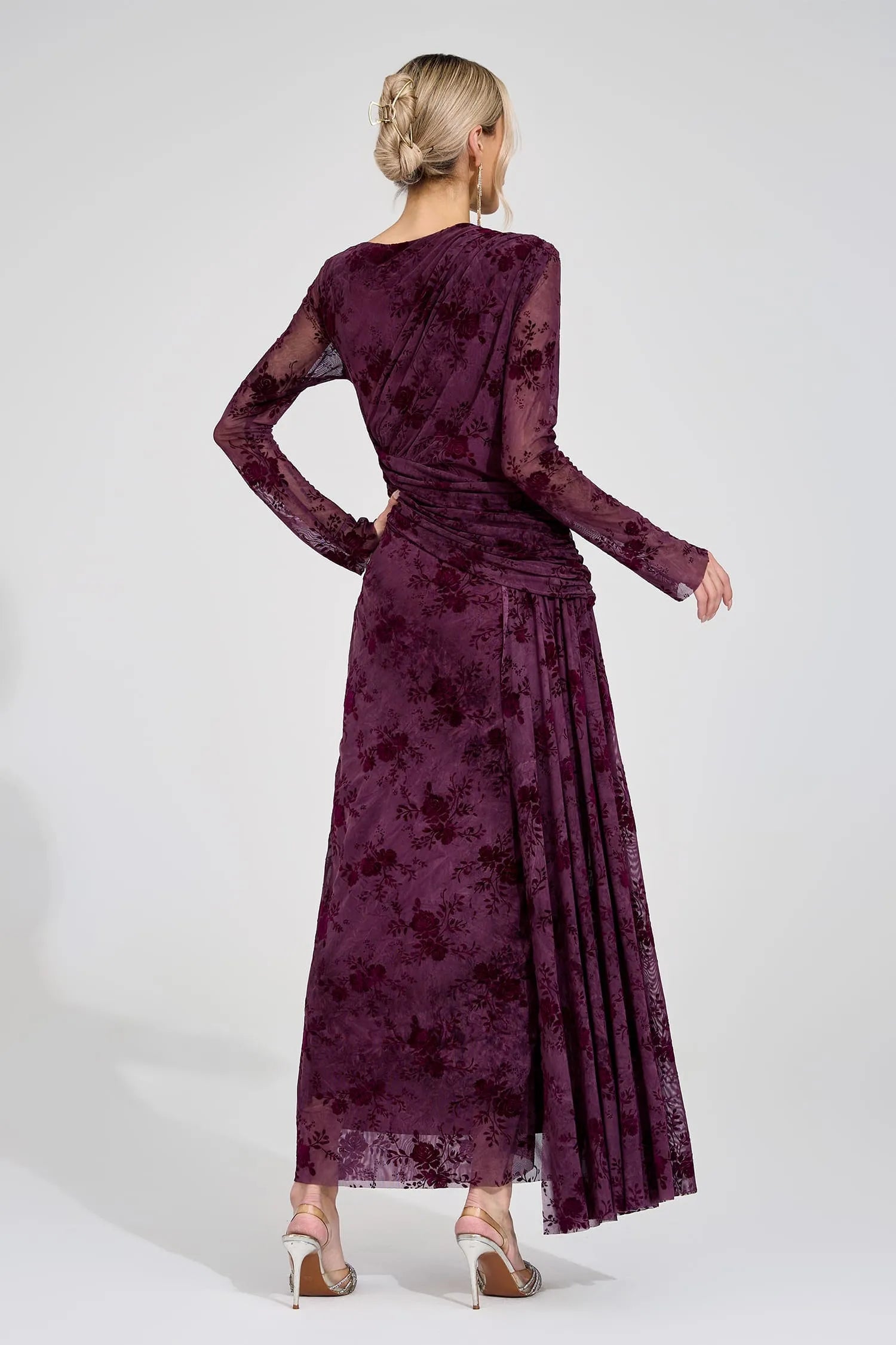 Henrietta Purple Printed Maxi Dress