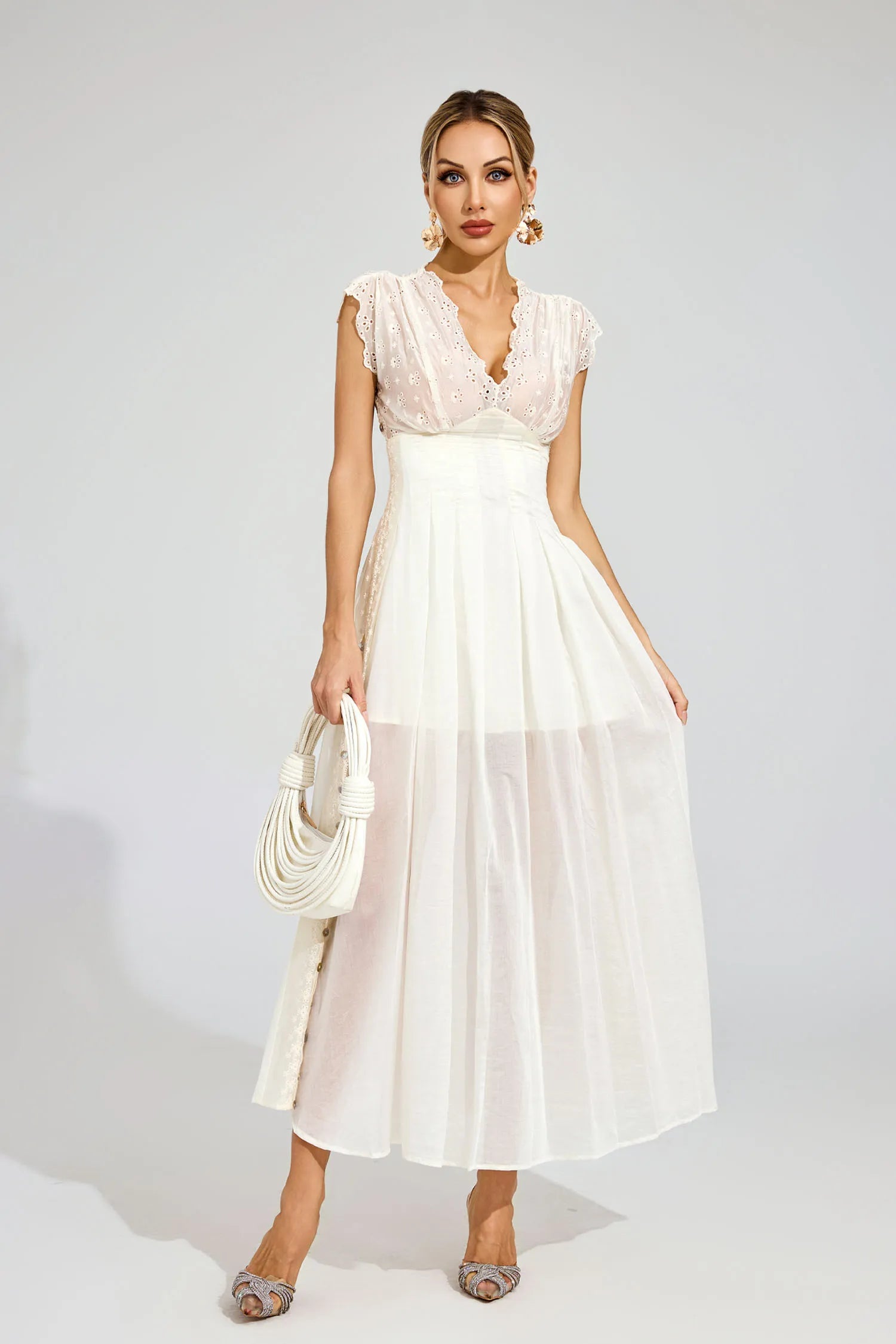 Dorothy Apricot Lace Maxi Dress