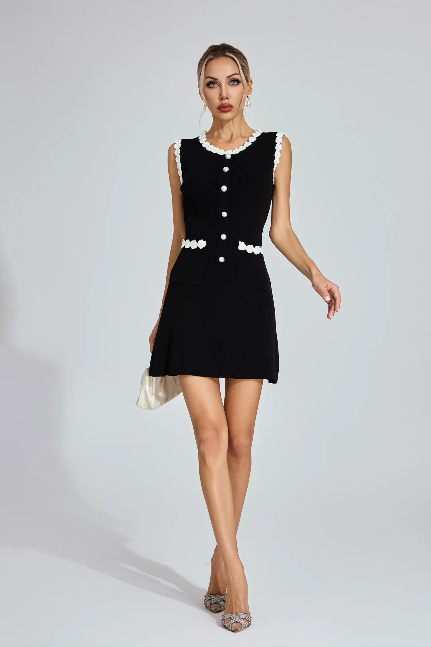 Brittney Black Knit Mini Dress