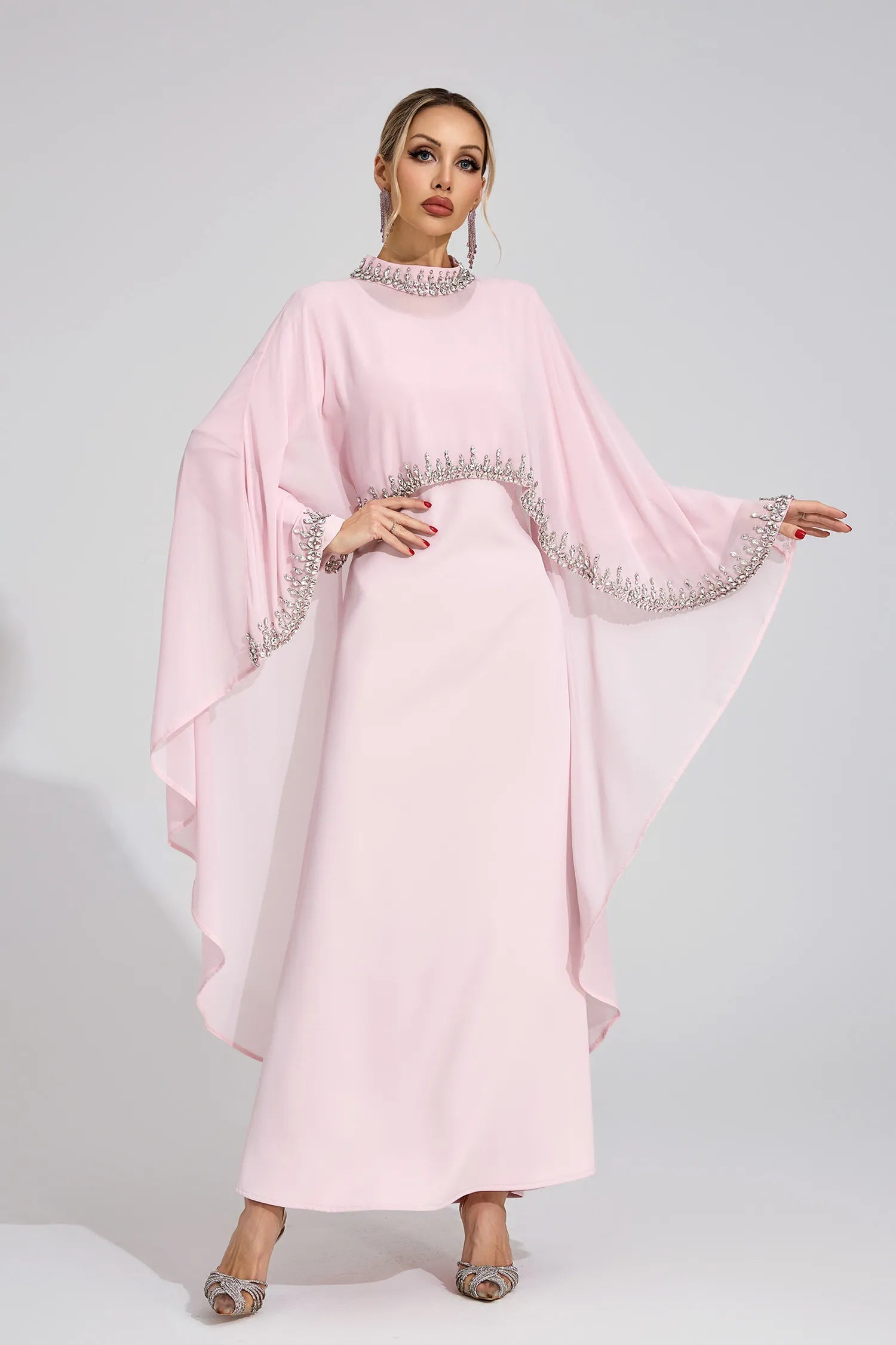 Aziel Pink Diamond Maxi Dress