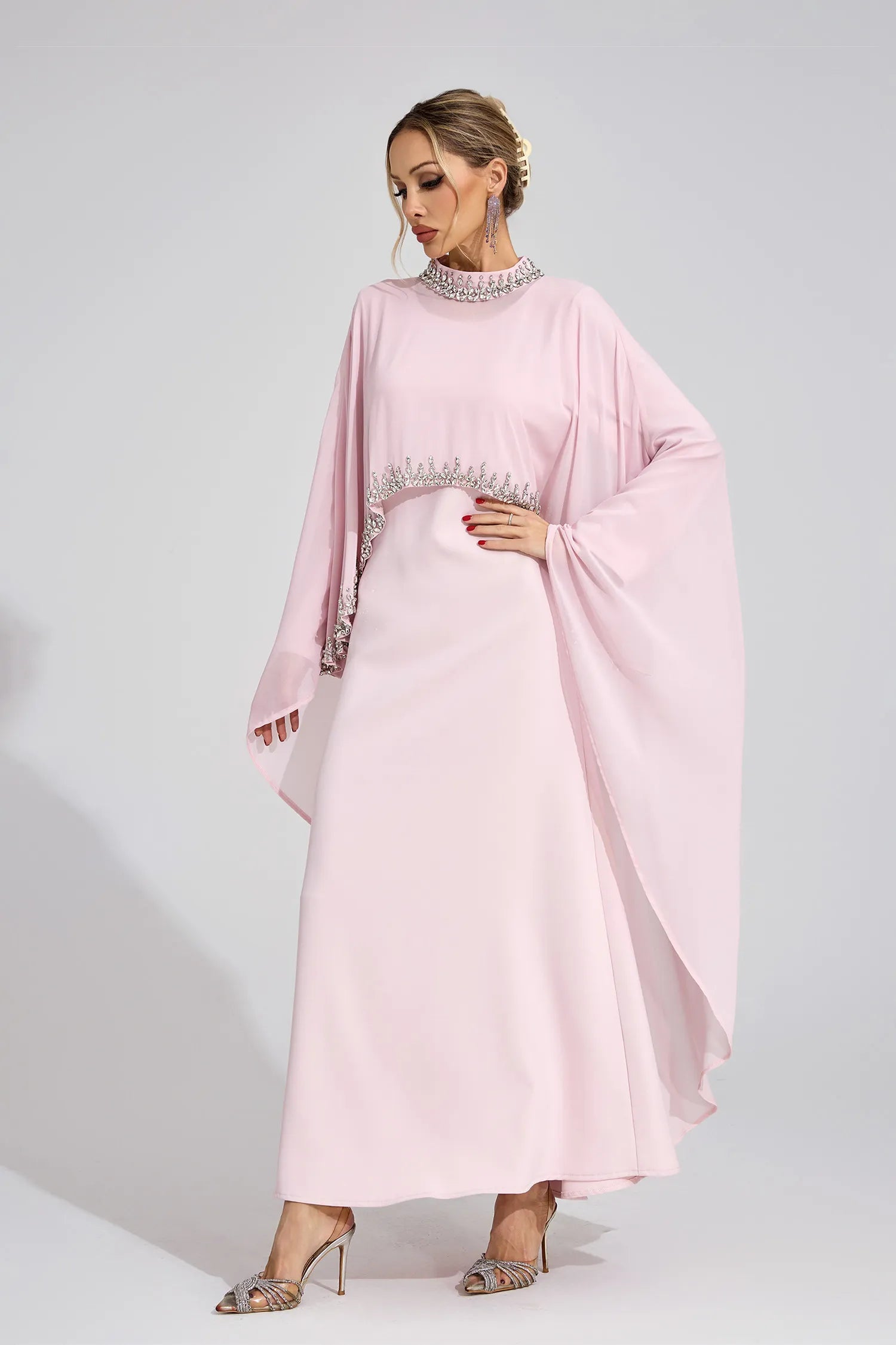 Aziel Pink Diamond Maxi Dress