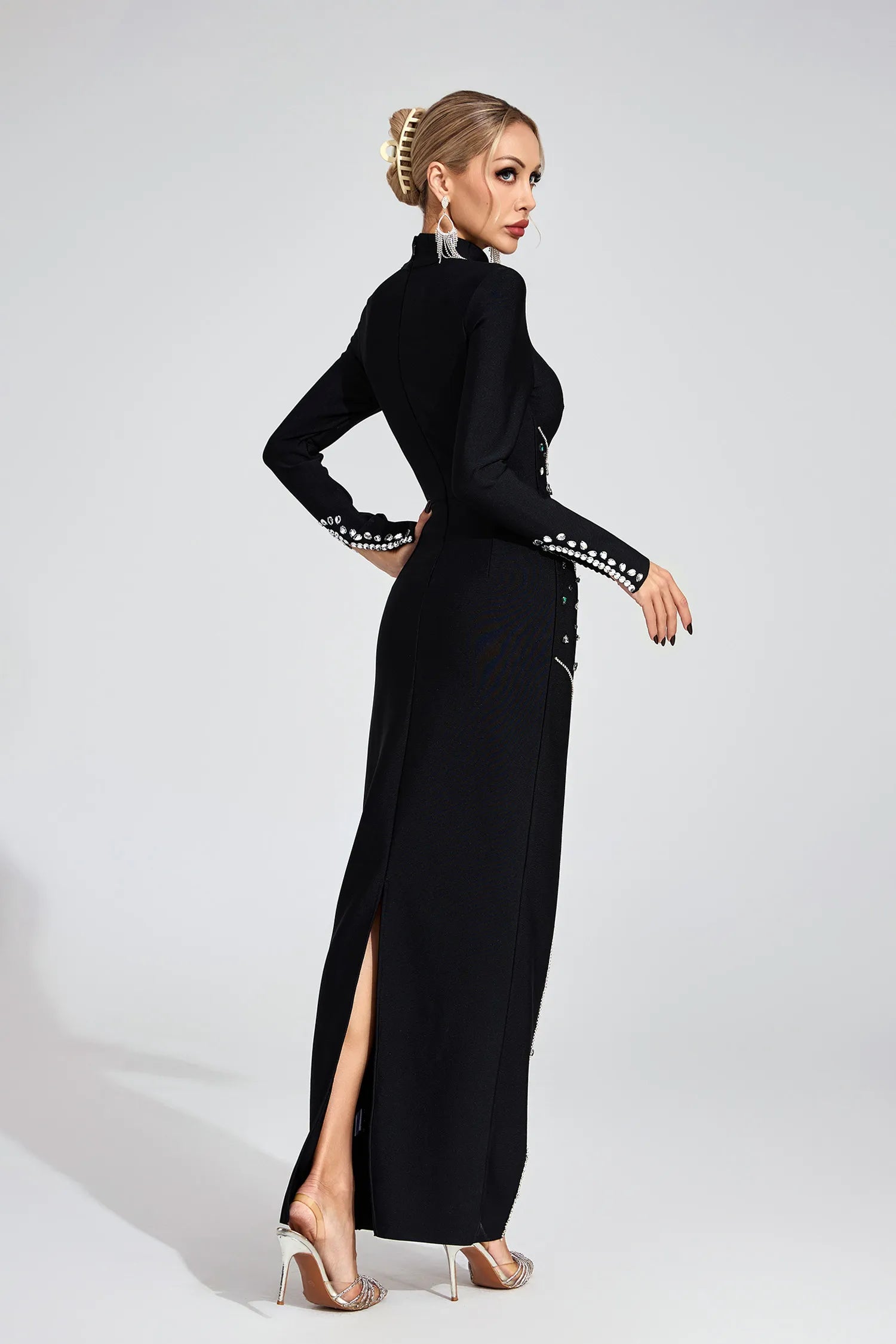 Echo Black Sequined Maxi Dress