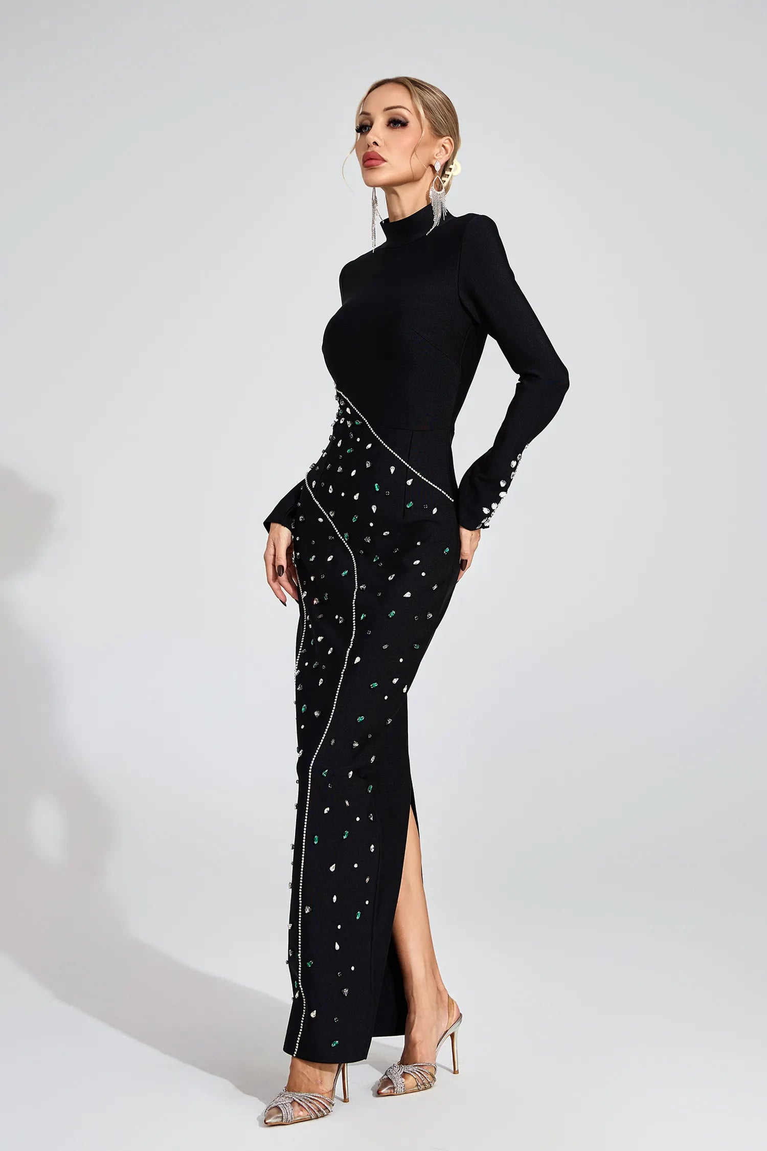 Echo Black Sequined Maxi Dress