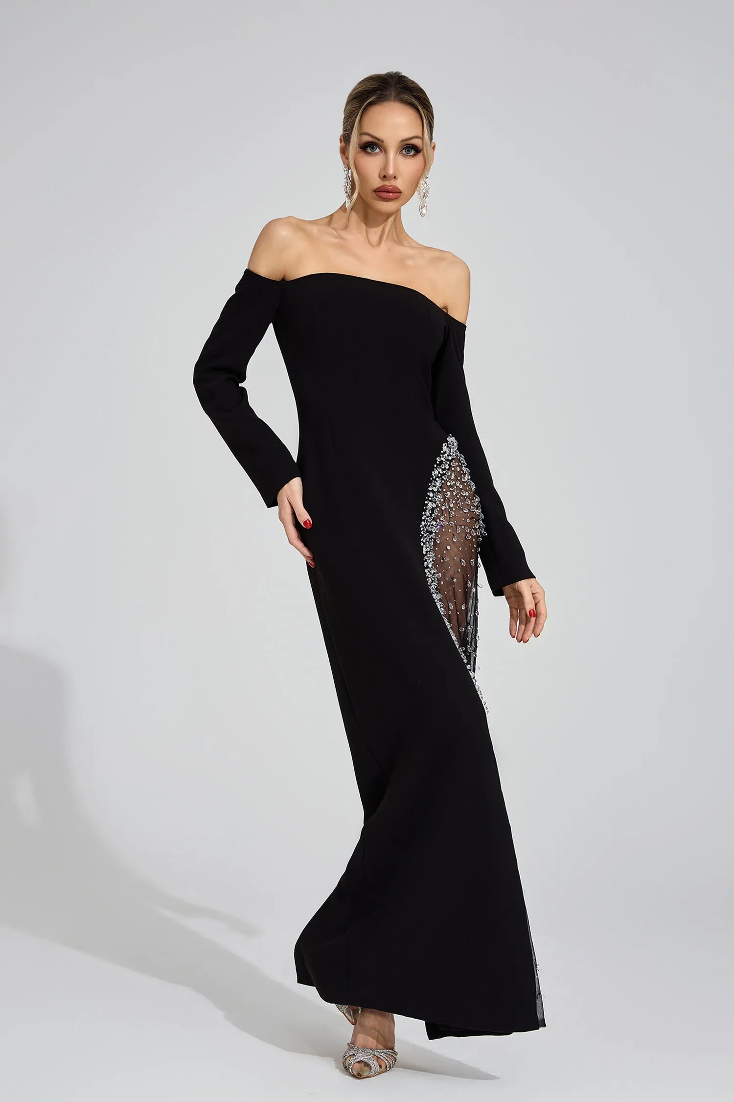 Artemis Black Diamond Maxi Dress