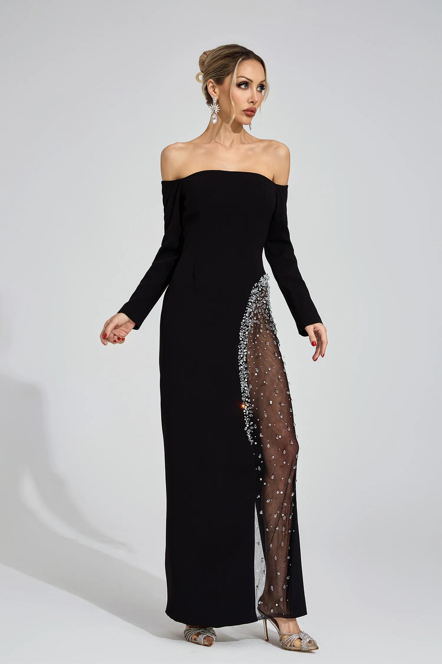 Artemis Black Diamond Maxi Dress