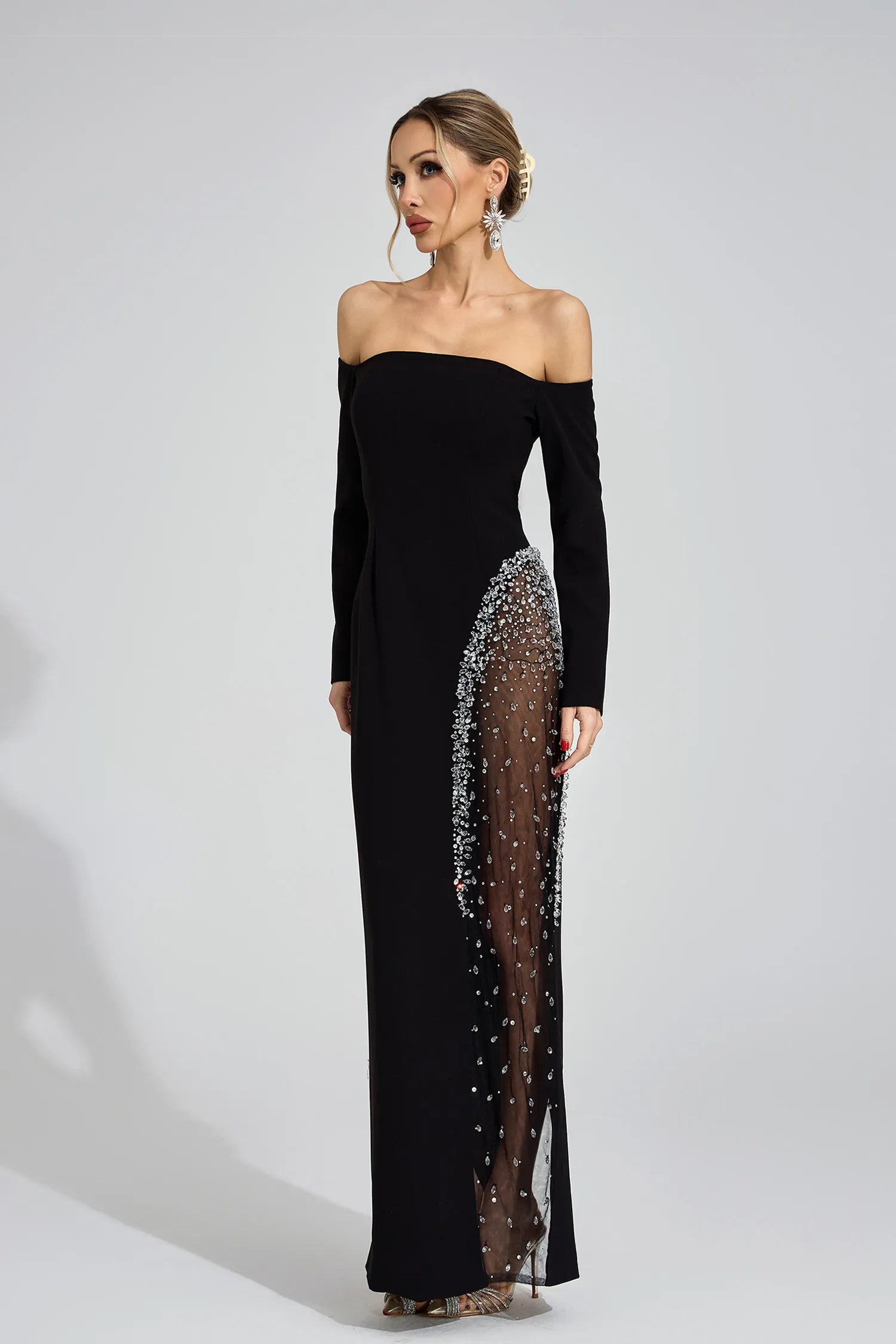 Artemis Black Diamond Maxi Dress