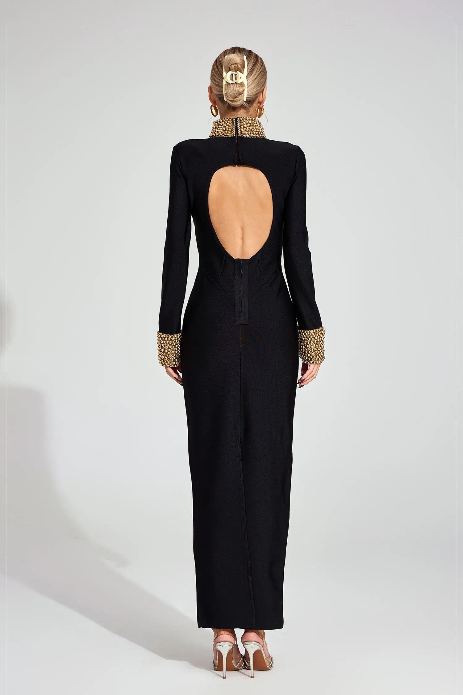 Cosima Black Backless Maxi Dress