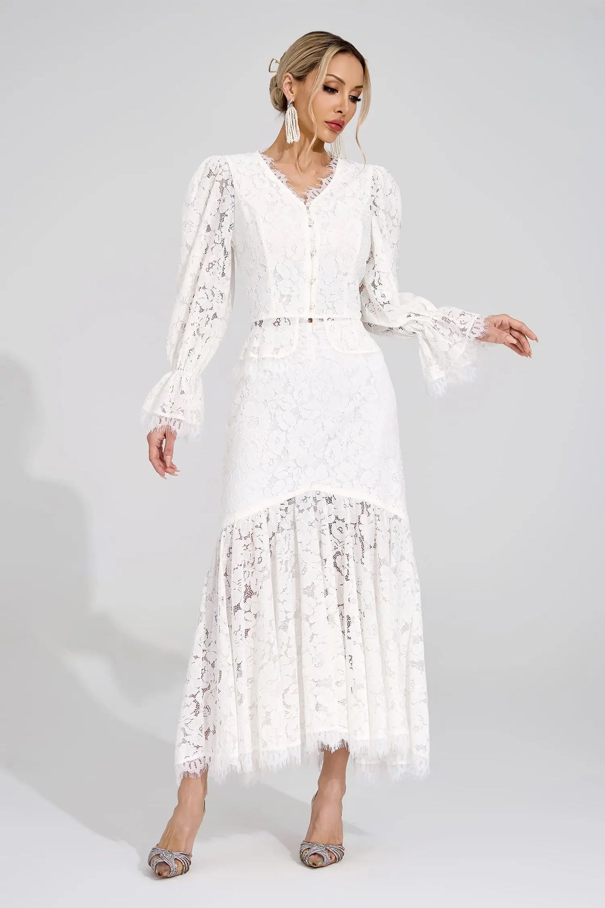 Lavinia White Lace Set