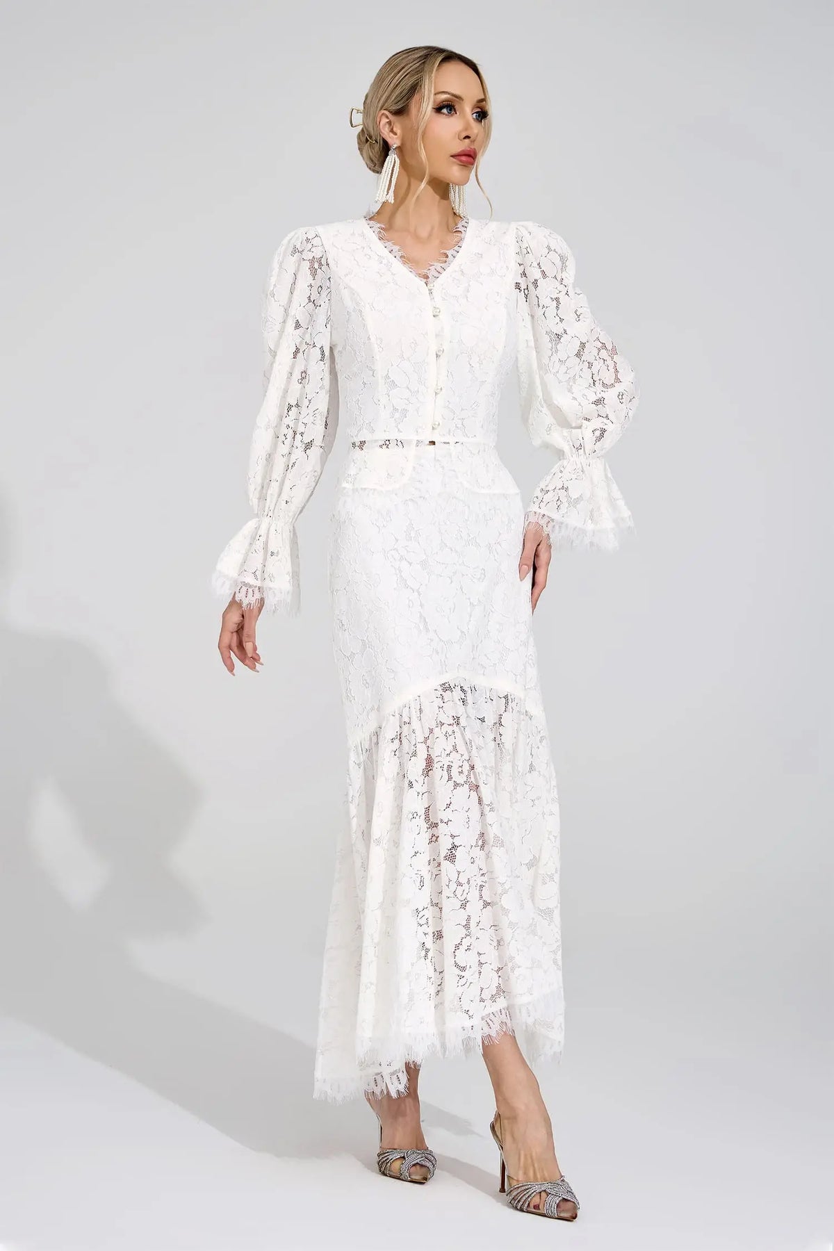 Lavinia White Lace Set