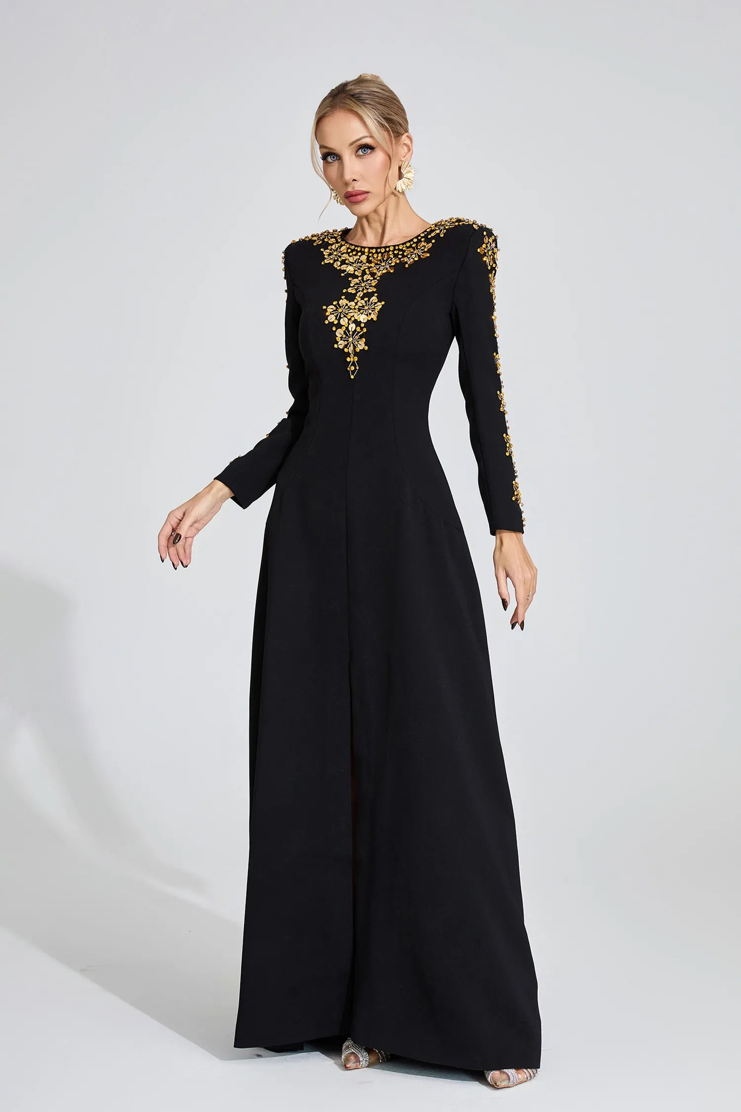 Elowen Black Diamond Maxi Dress