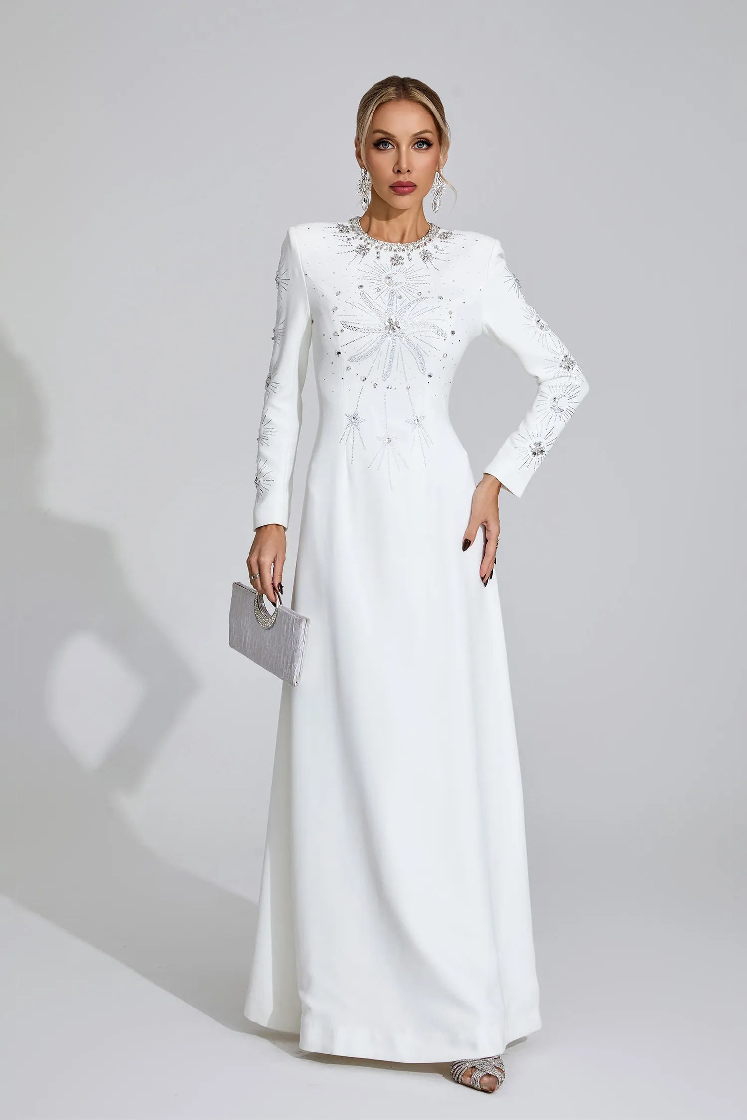 Sandy White Diamond Maxi Dress