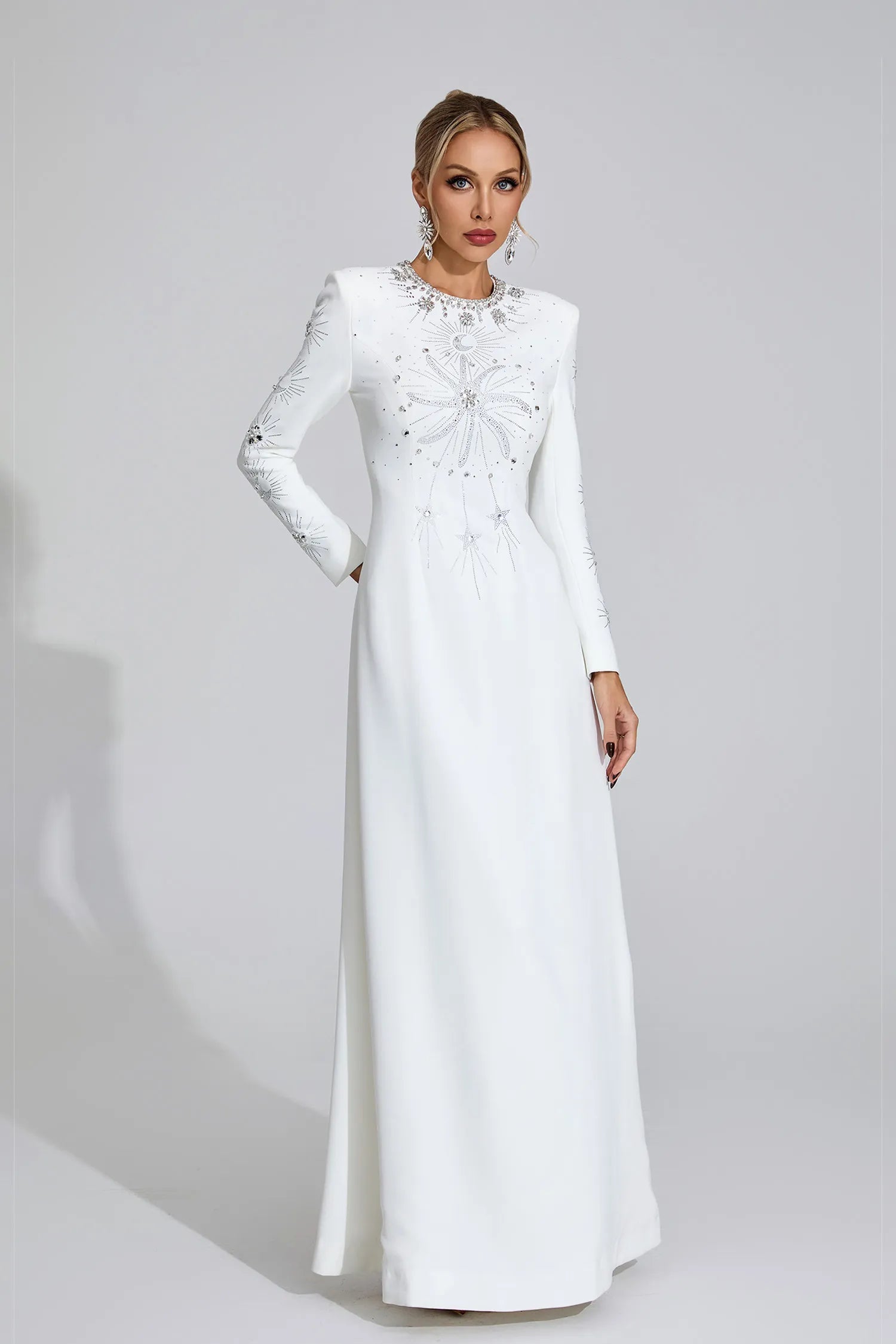 Sandy White Diamond Maxi Dress