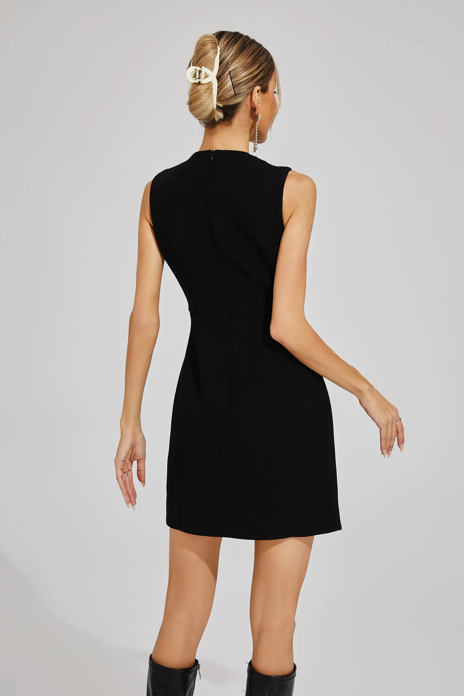 Evdokia Black Butterflies Mini Dress