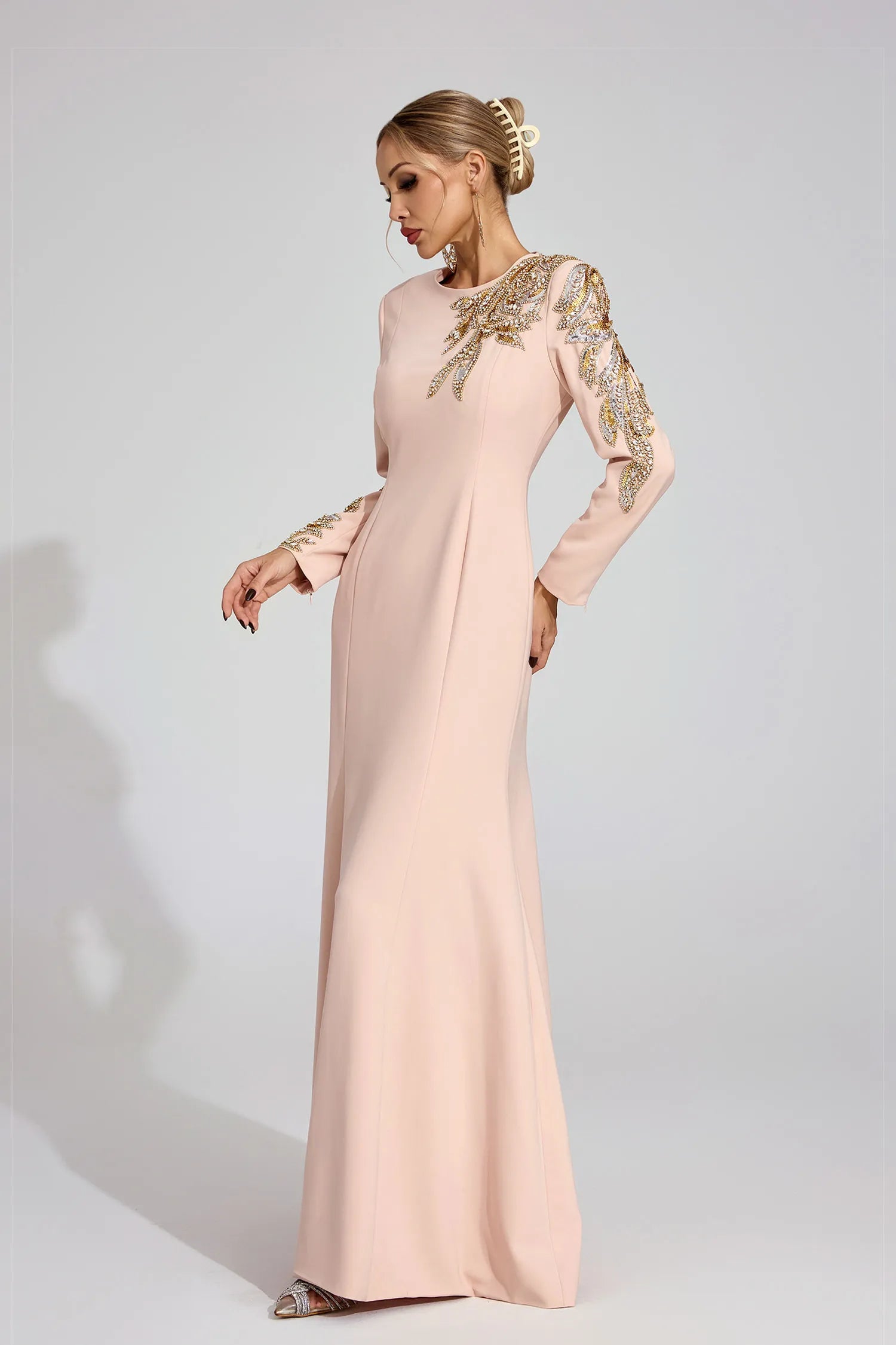 Damilare Beige Elegant Maxi Dress