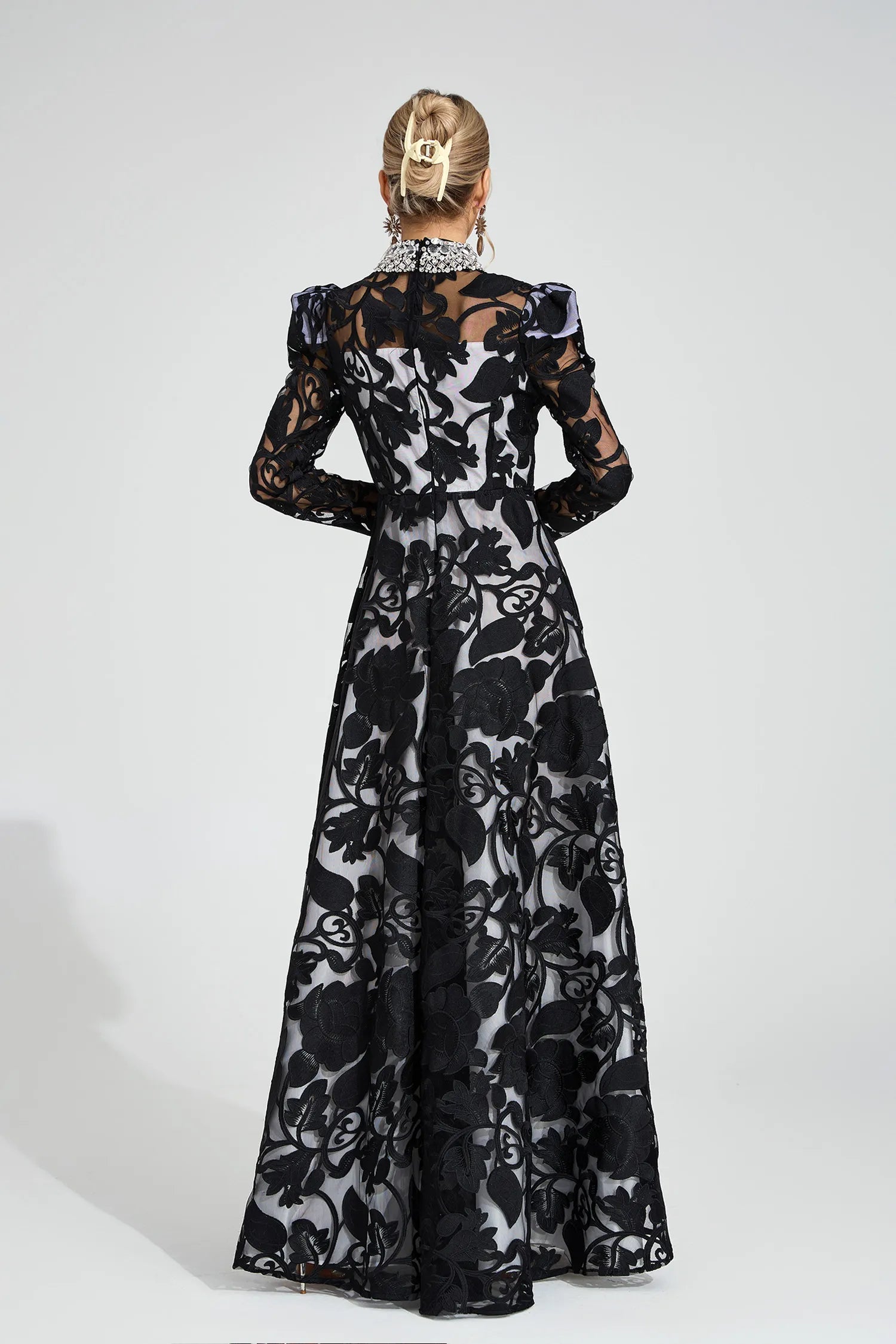 Philippa Black Diamond Maxi Dress