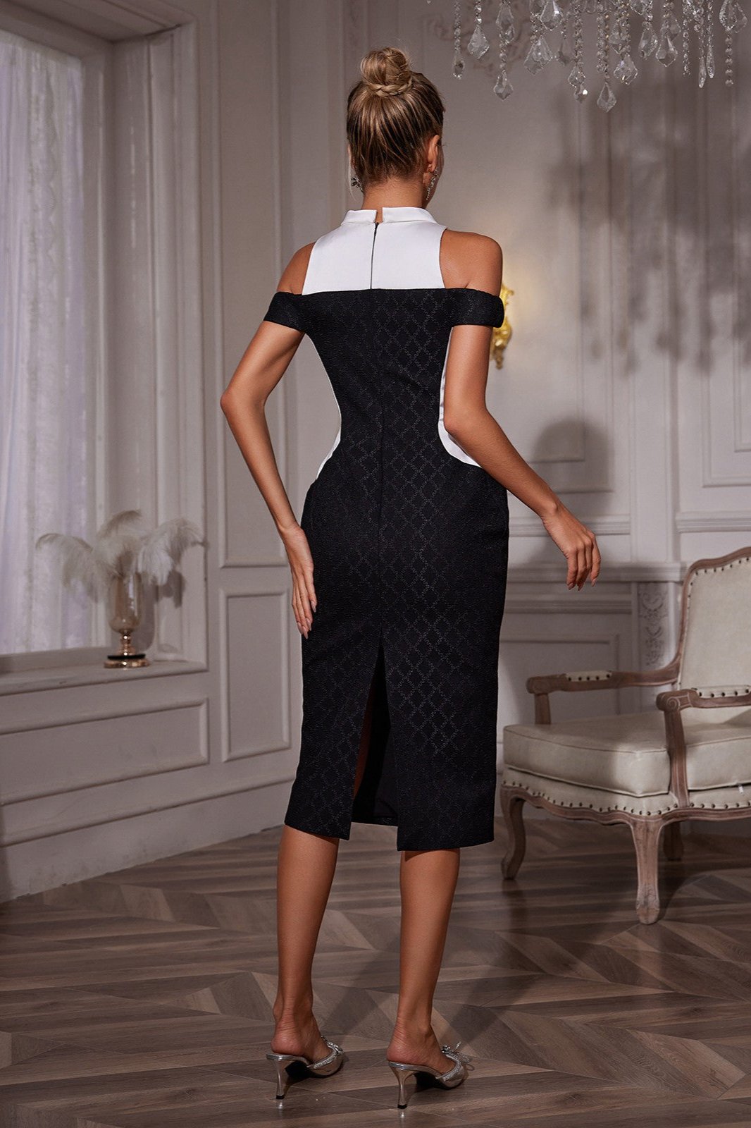 Neelam Folded Collar Midi Dress