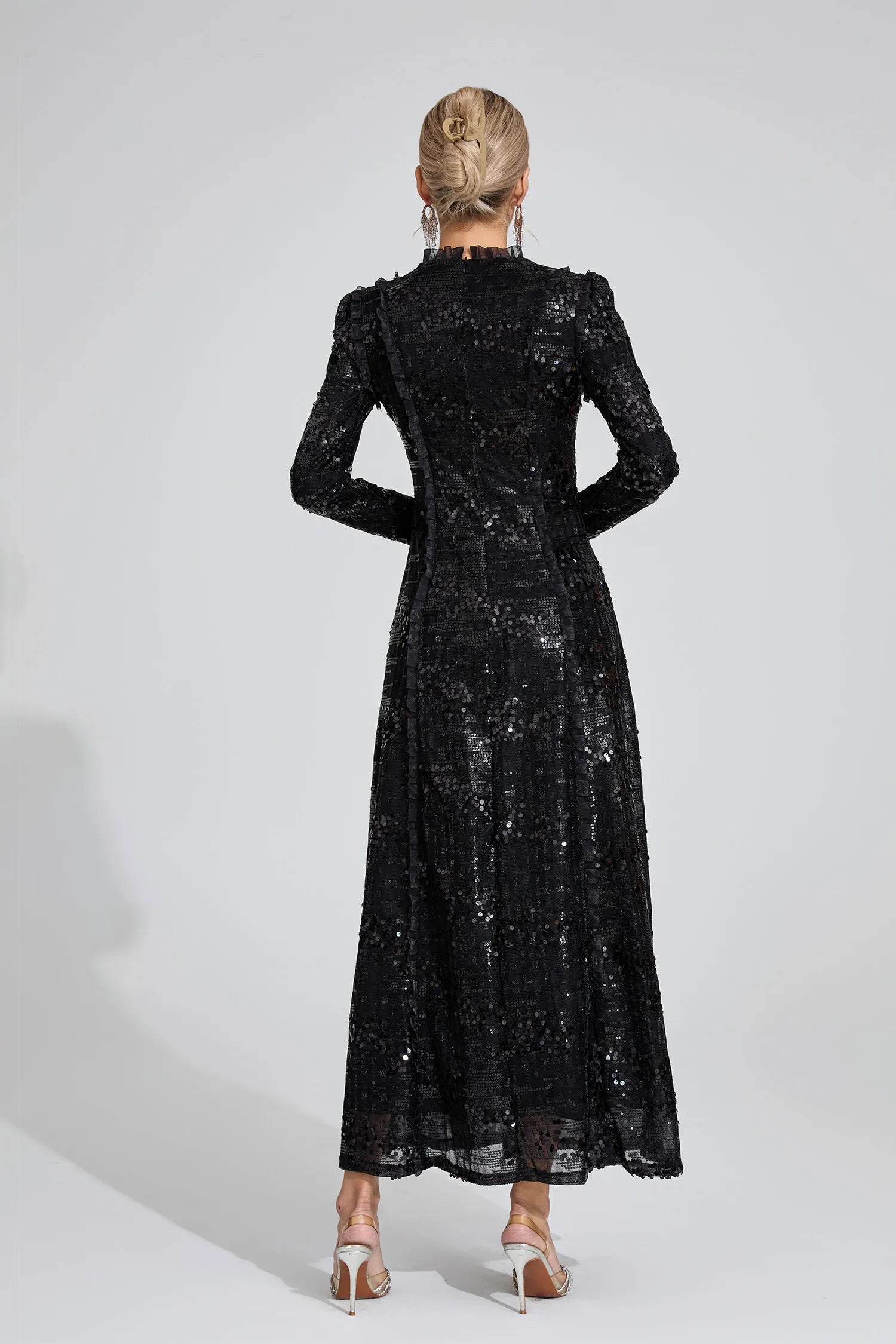 Ramona Black Sequin Maxi Dress