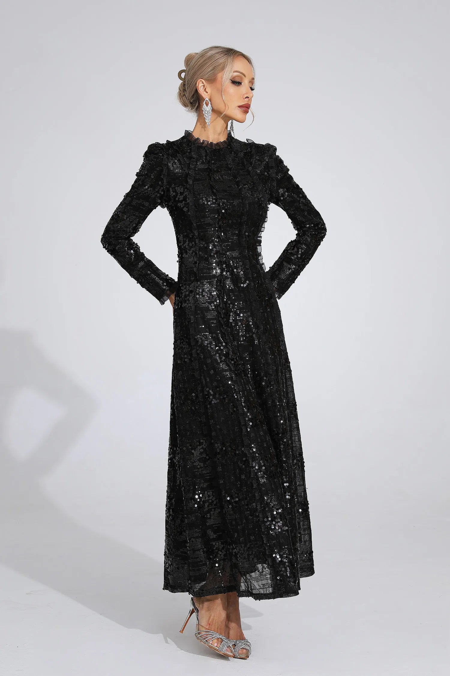Ramona Black Sequin Maxi Dress