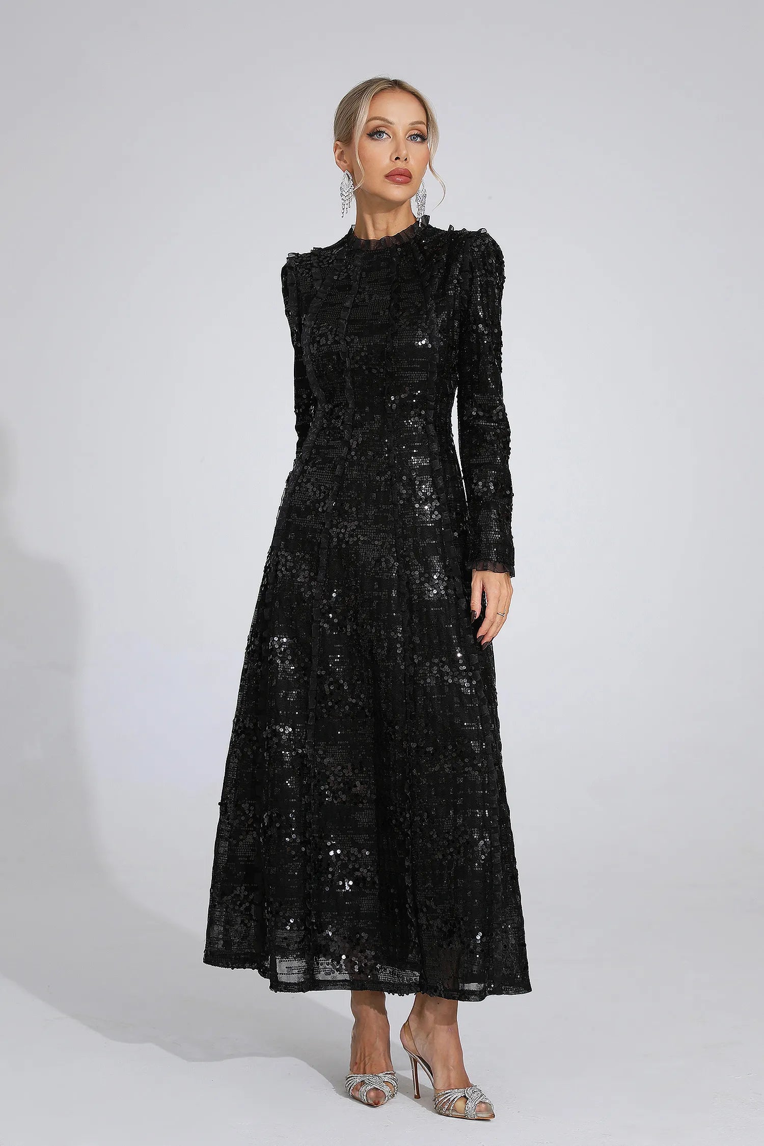 Ramona Black Sequin Maxi Dress