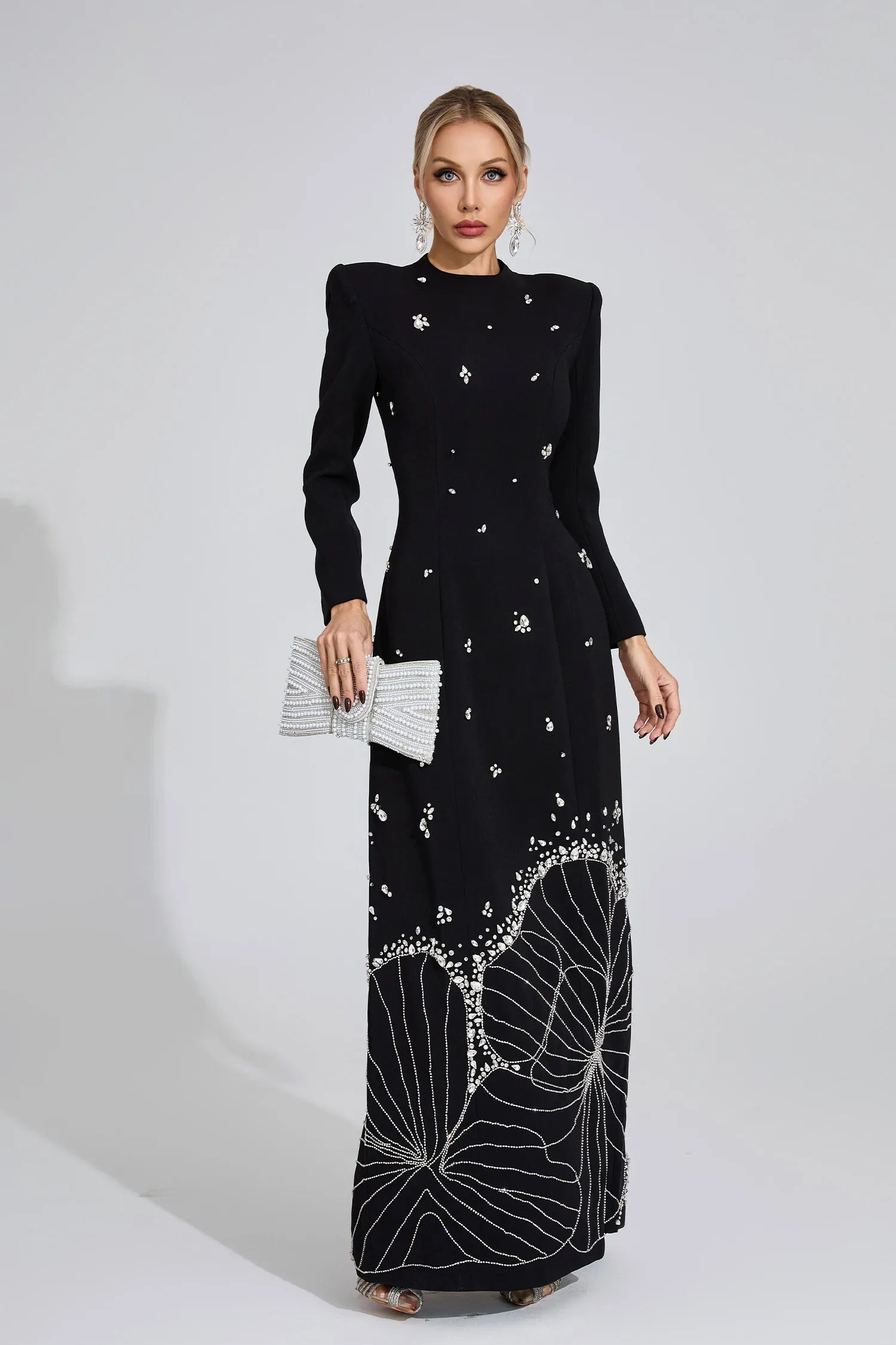 Ayten Black Diamond Maxi Dress