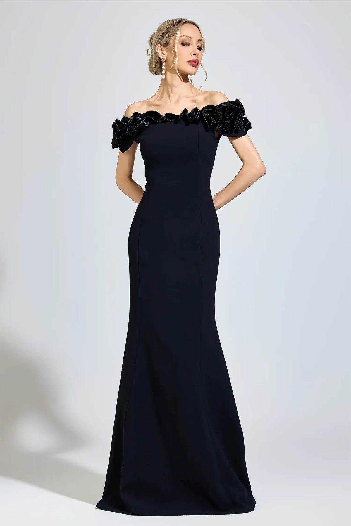 Sylvia Black Floral Maxi Dress