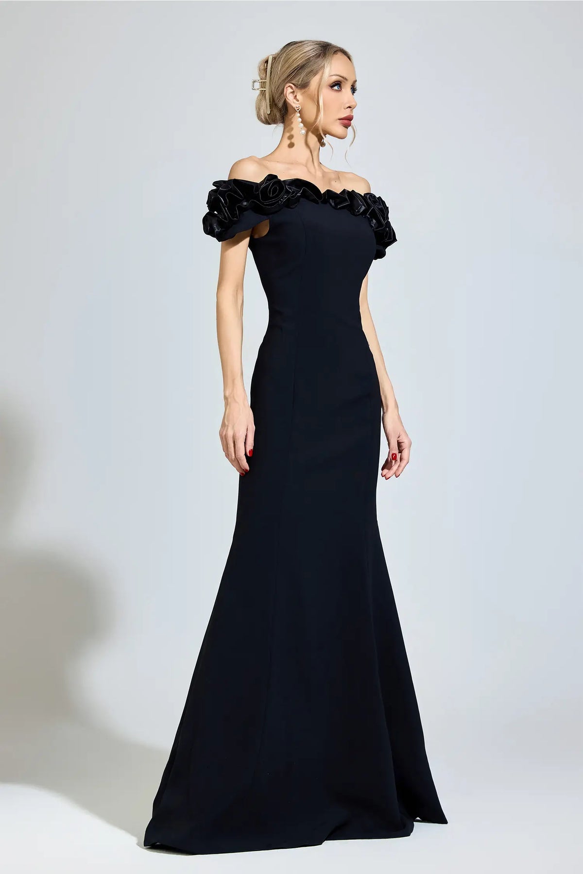 Sylvia Black Floral Maxi Dress