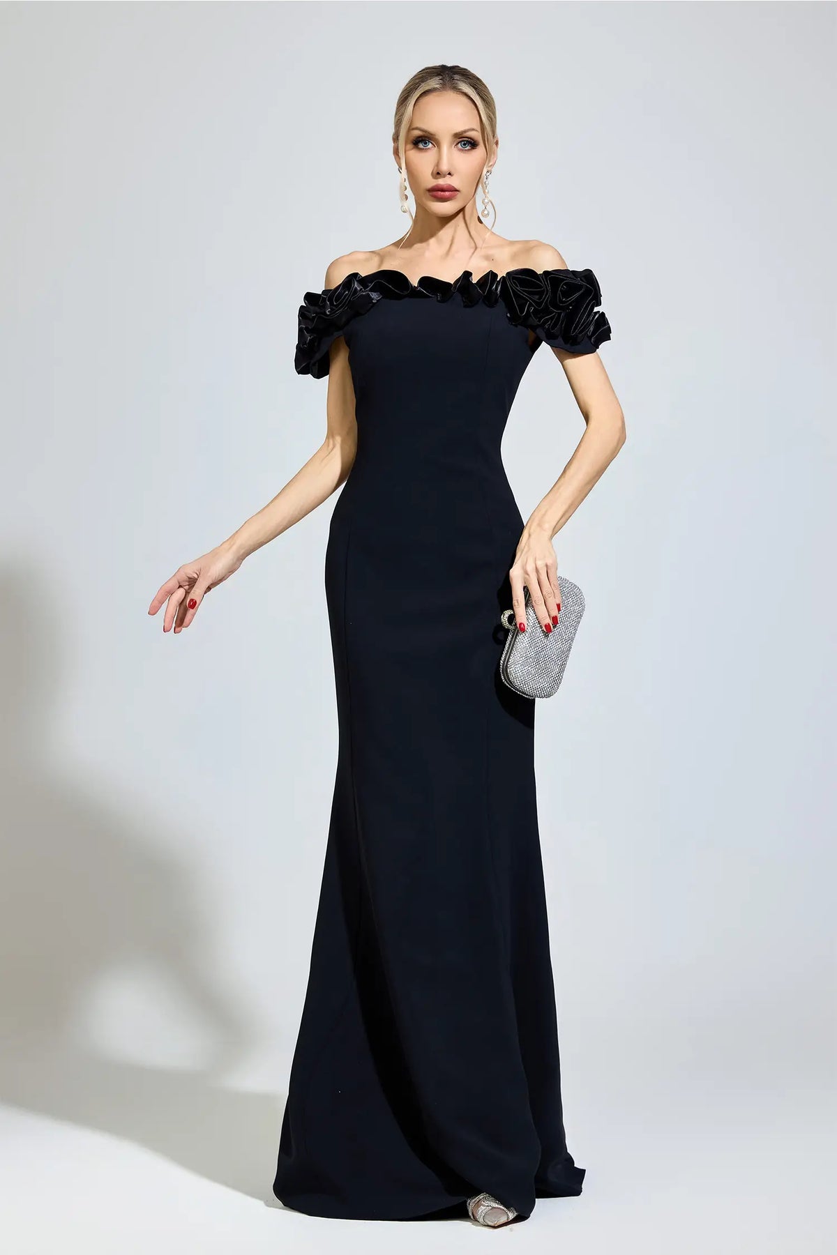 Sylvia Black Floral Maxi Dress
