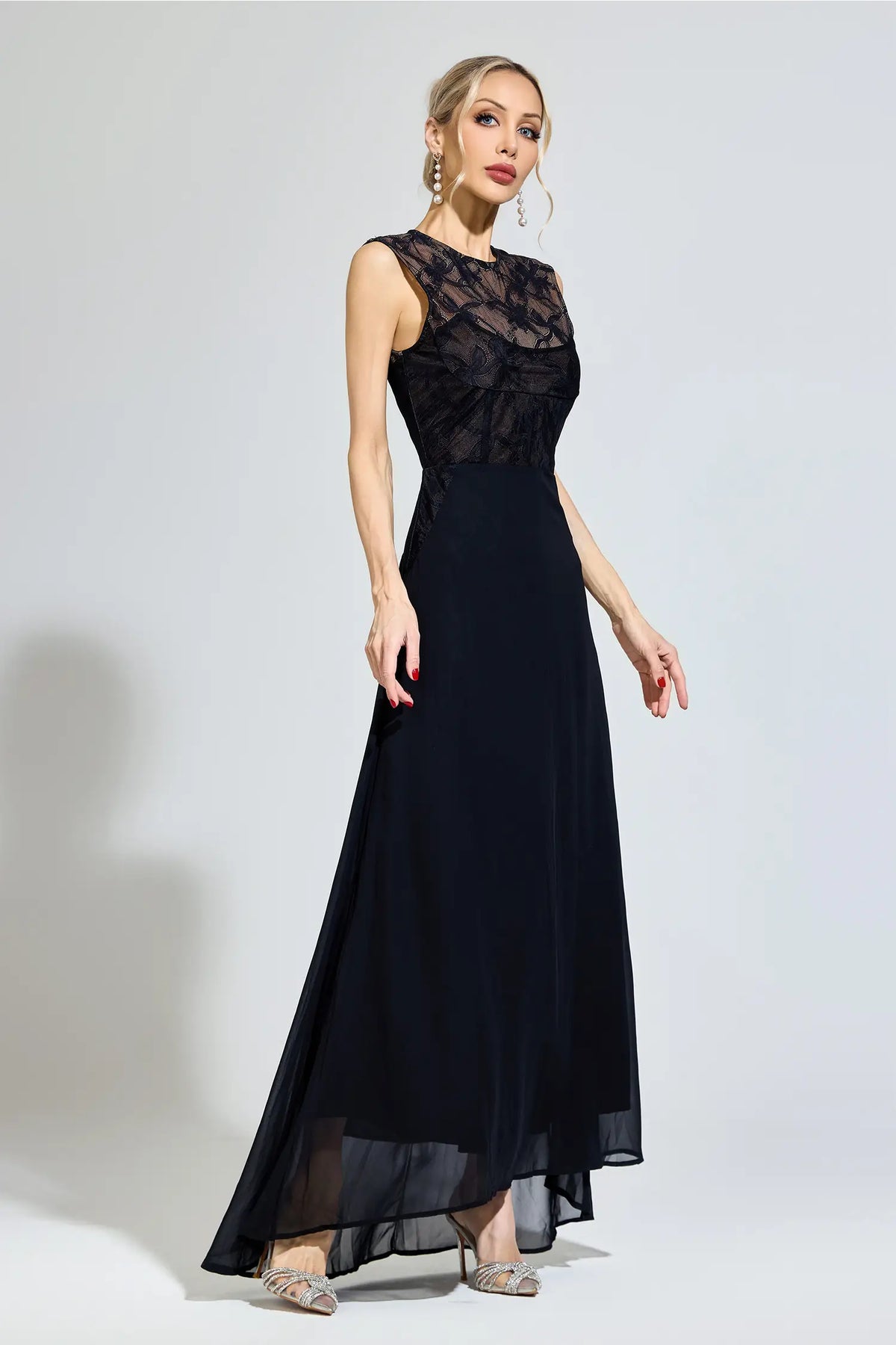 Melissa Black Lace Maxi Dress