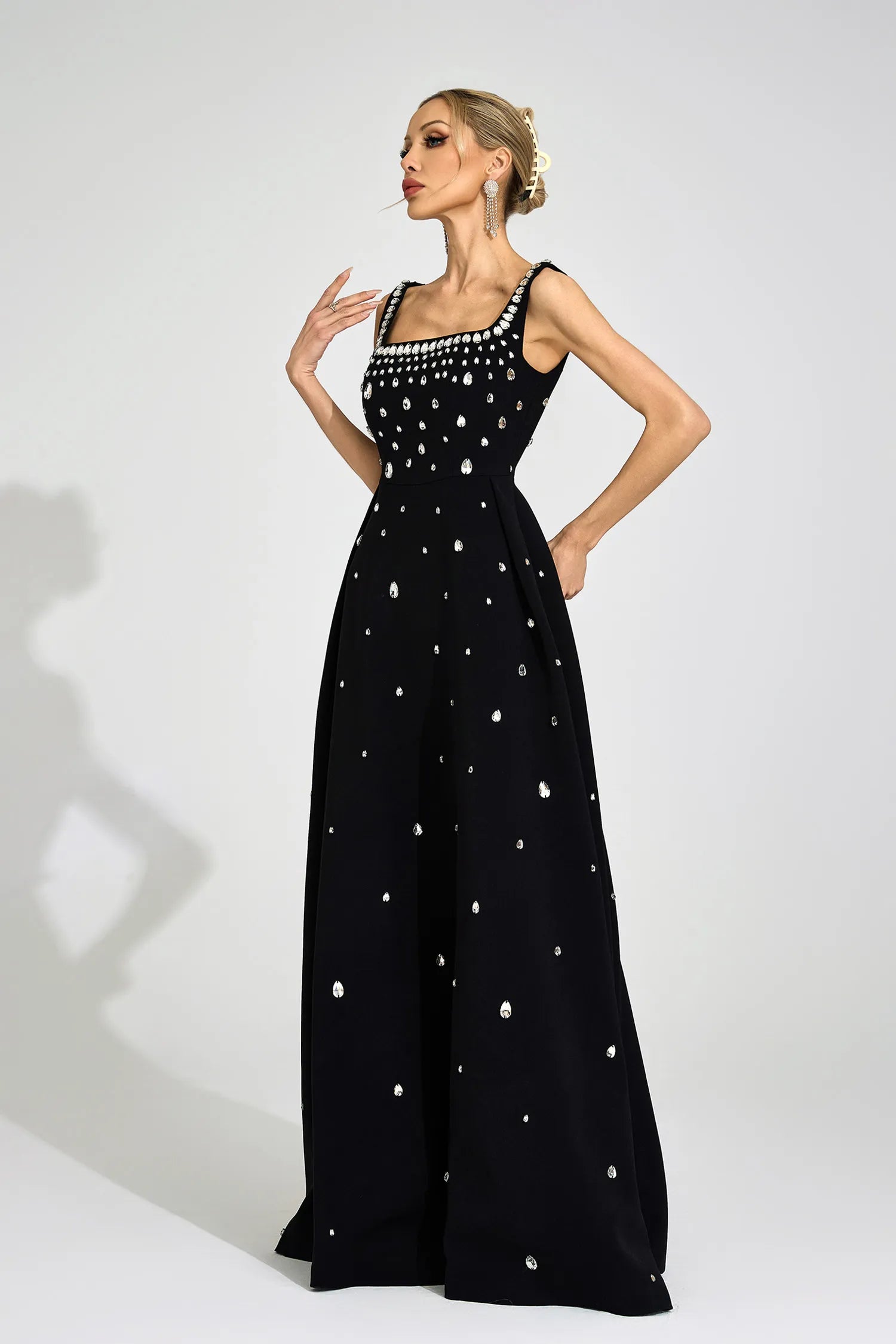 Caelia Black Diamond Maxi Dress