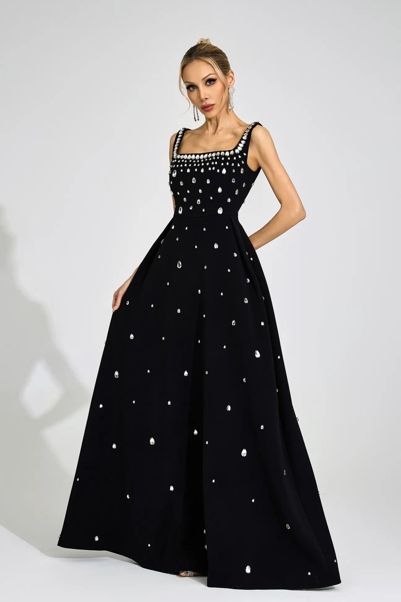 Caelia Black Diamond Maxi Dress
