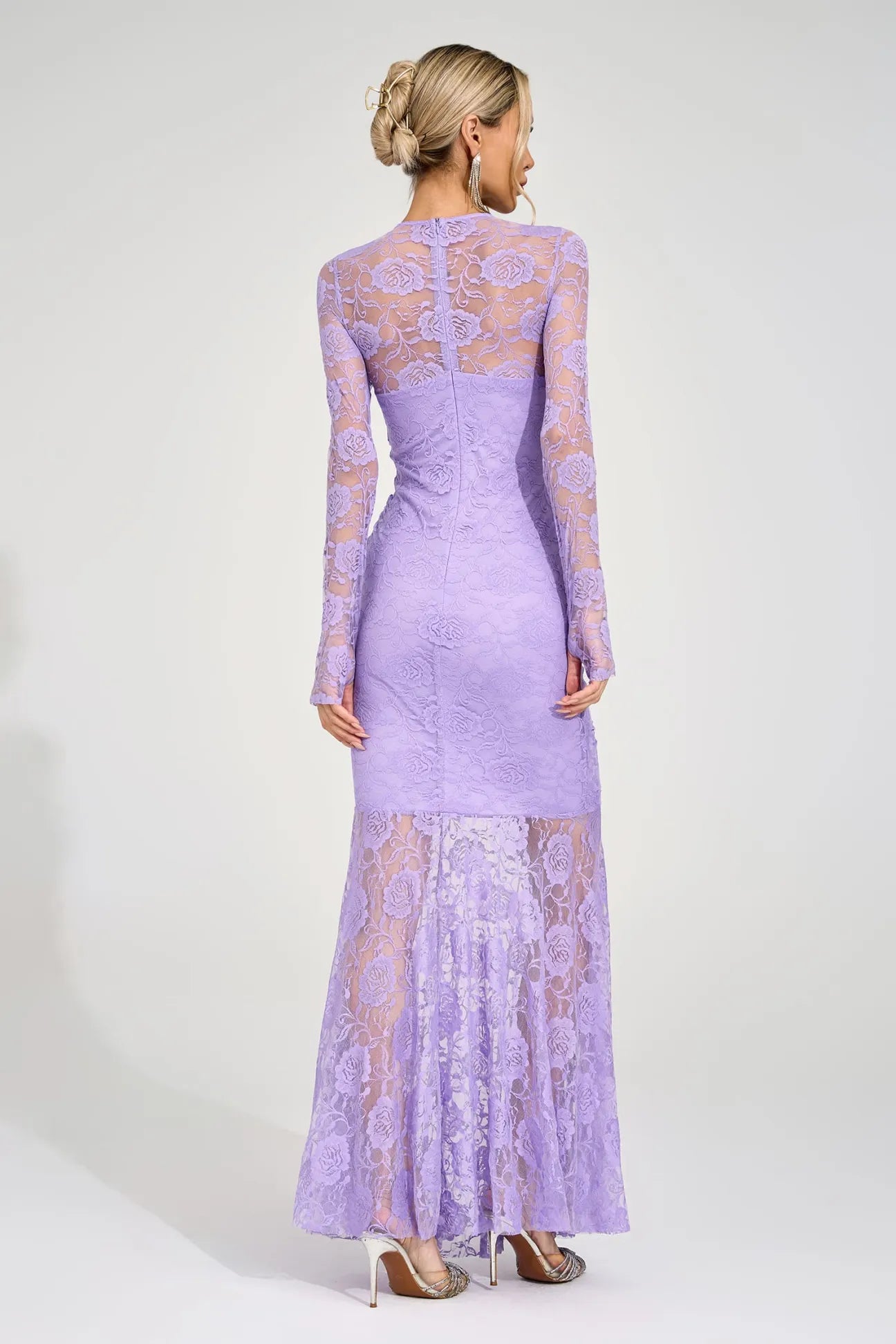Calivora Purple Pleated Maxi Dress