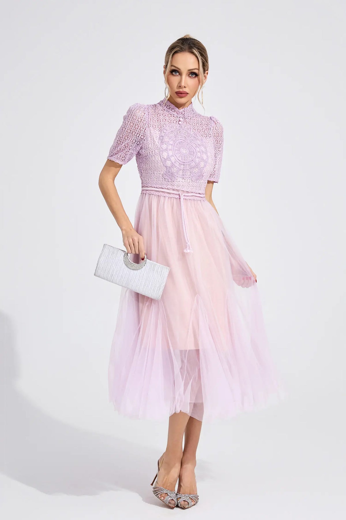 Darcy Purple Lace Maxi Dress