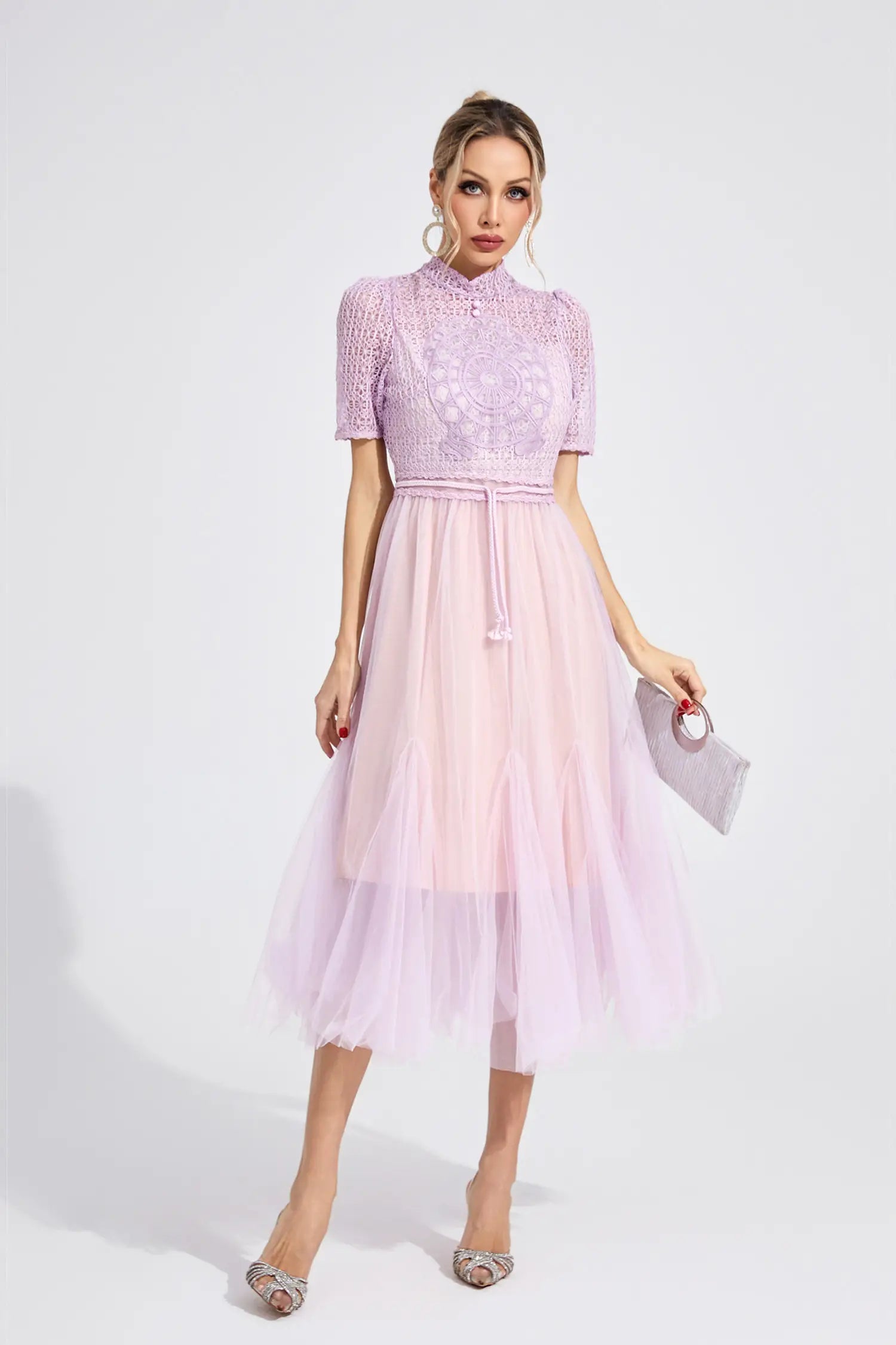 Darcy Purple Lace Maxi Dress