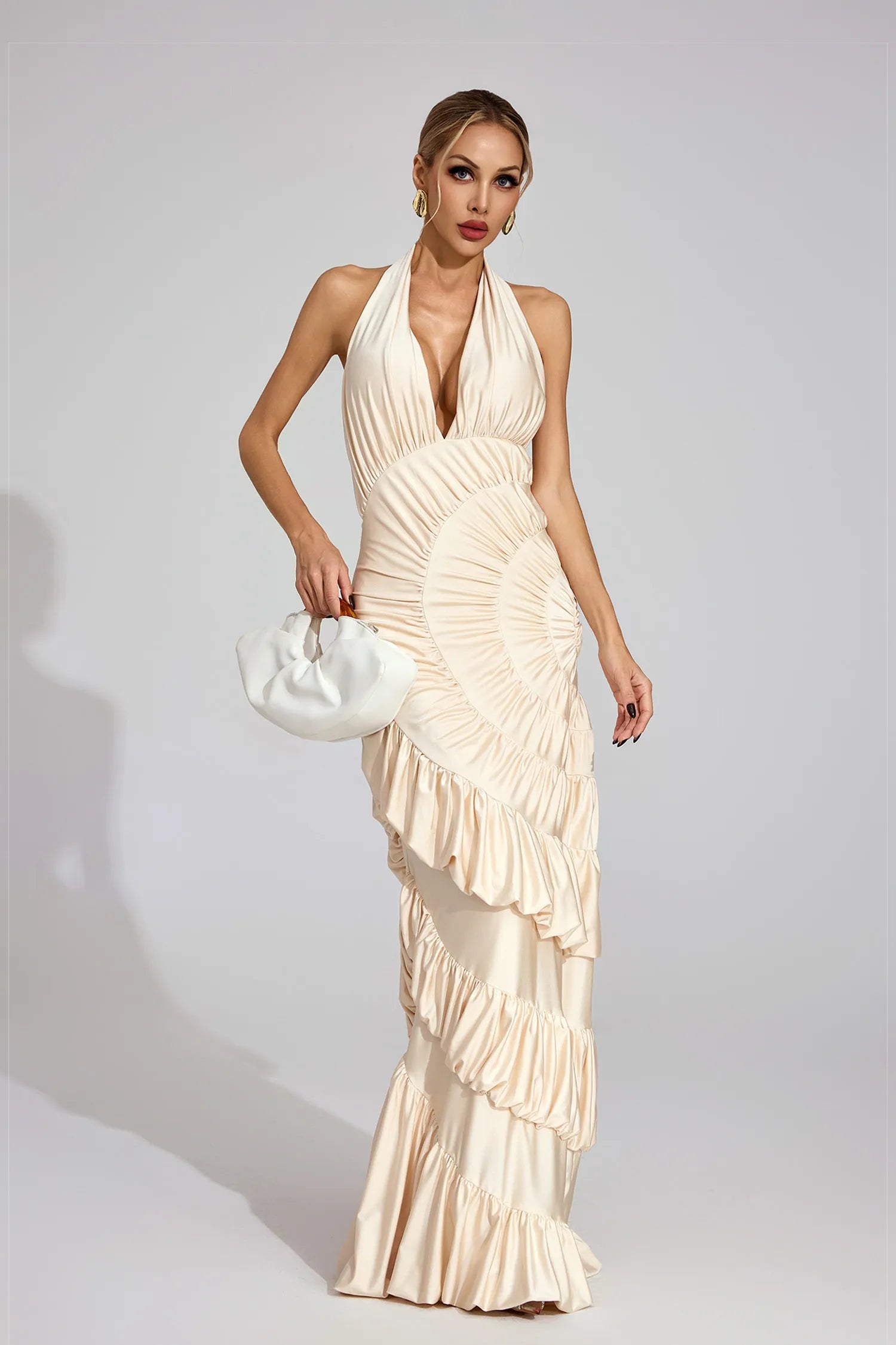Seraphina Apricot Mermaid Maxi Dress