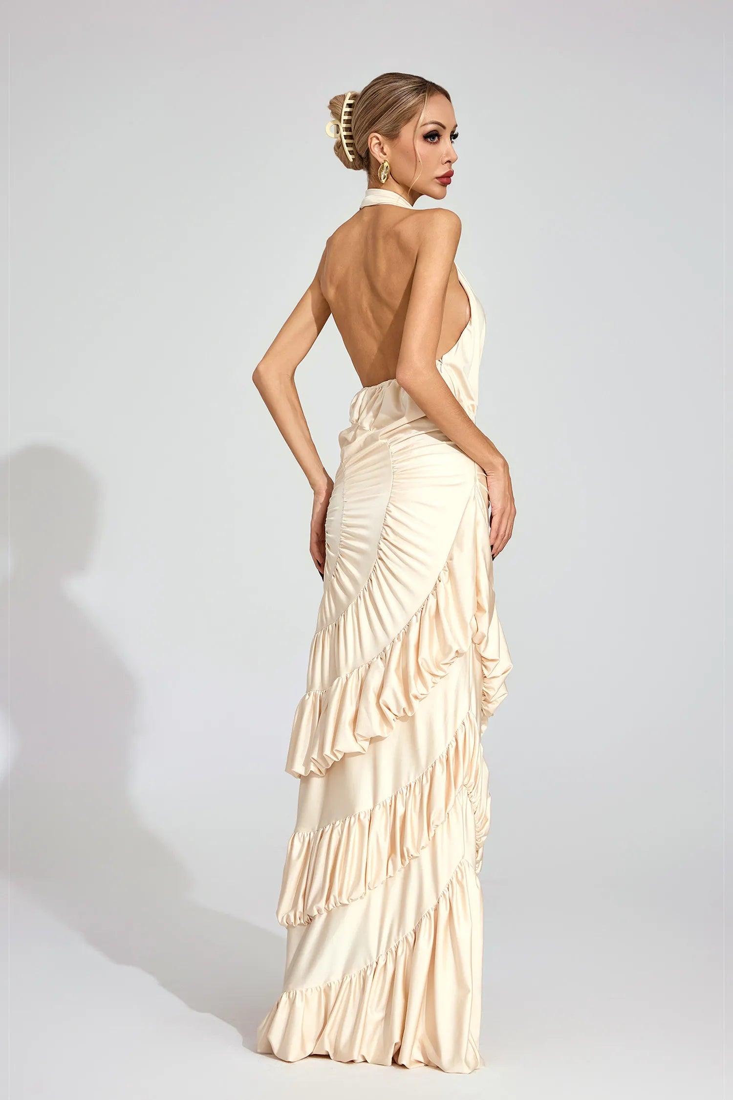 Seraphina Apricot Mermaid Maxi Dress