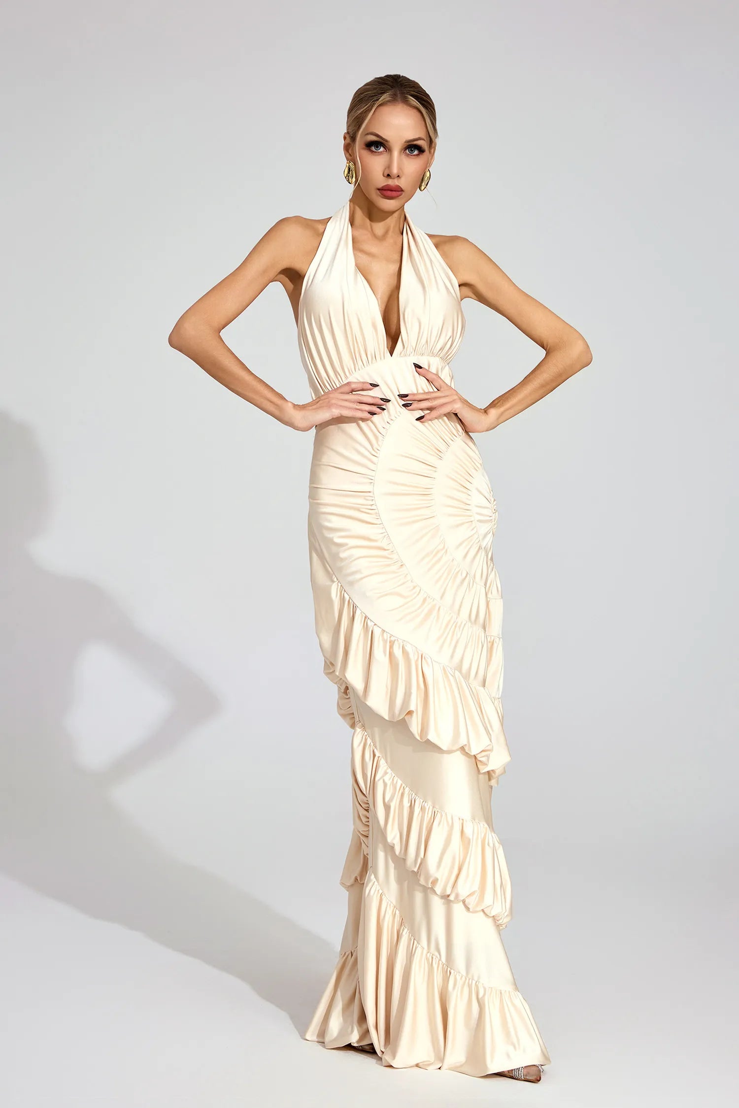 Seraphina Apricot Mermaid Maxi Dress