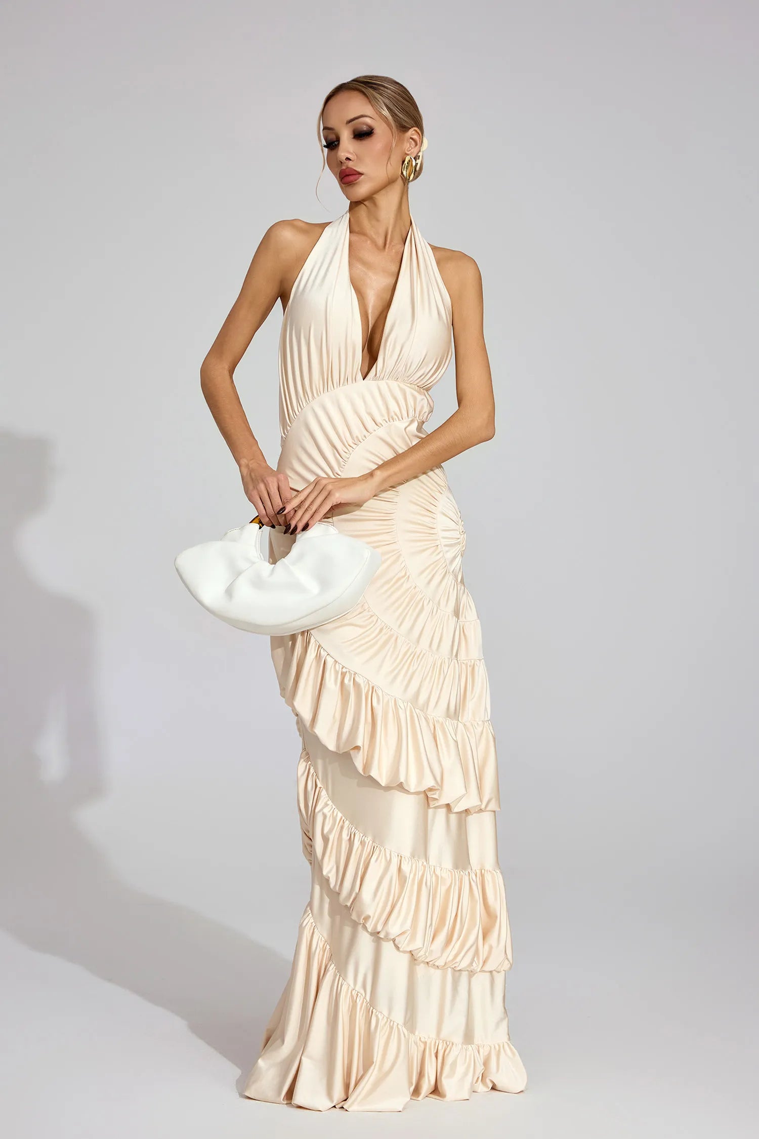 Seraphina Apricot Mermaid Maxi Dress