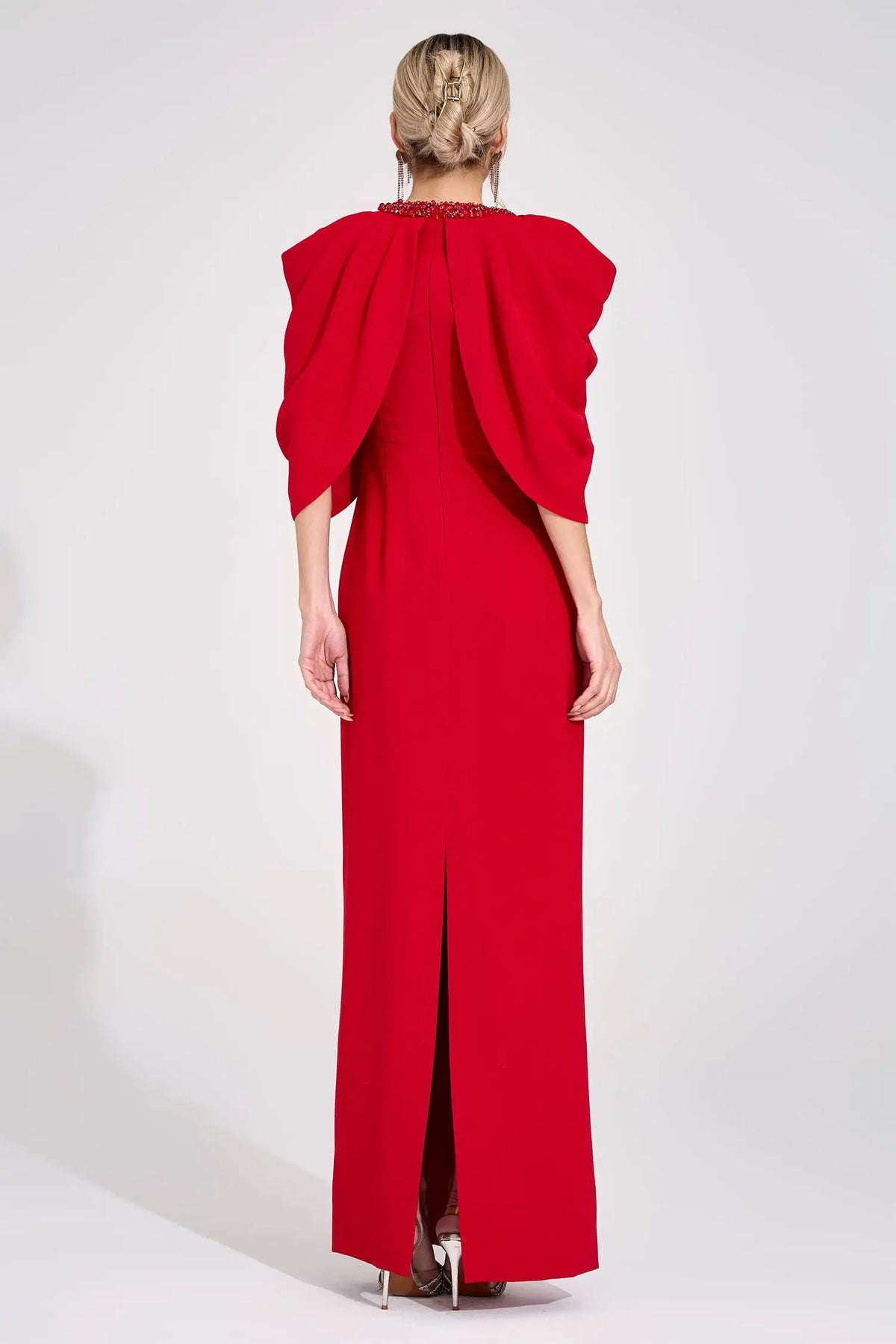 Neriah Red Bat Sleeve Maxi Dress