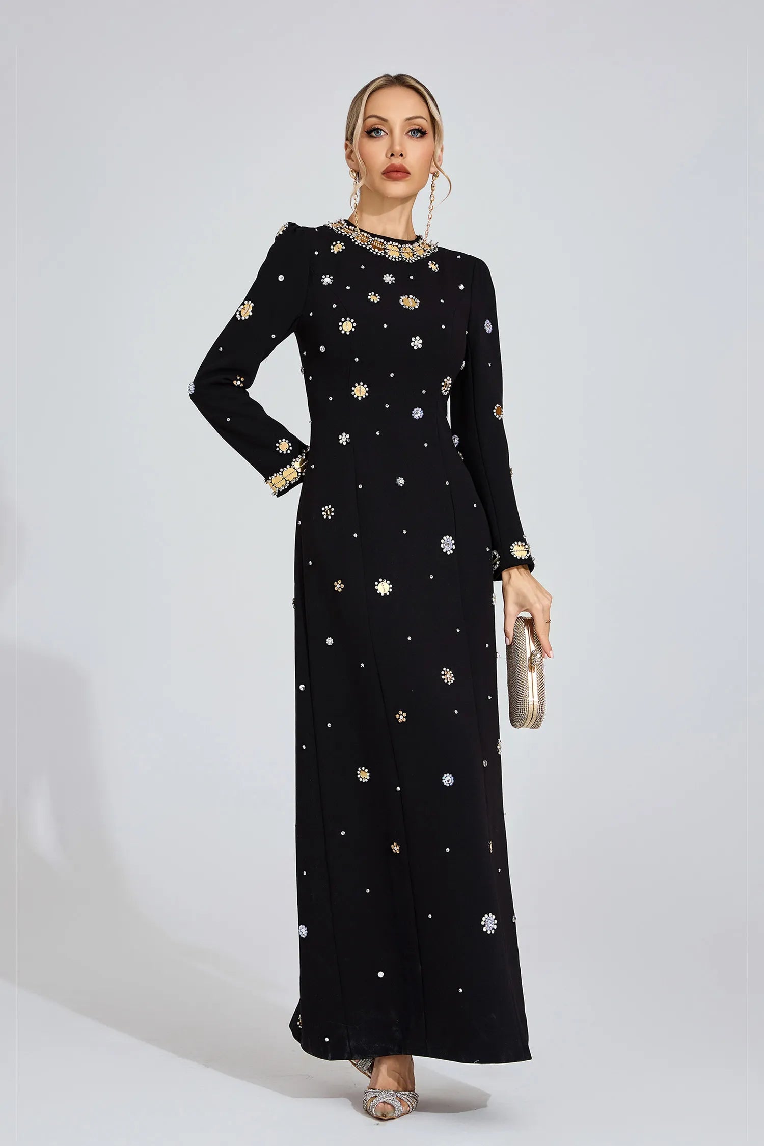 Constance Black Star Maxi Dress